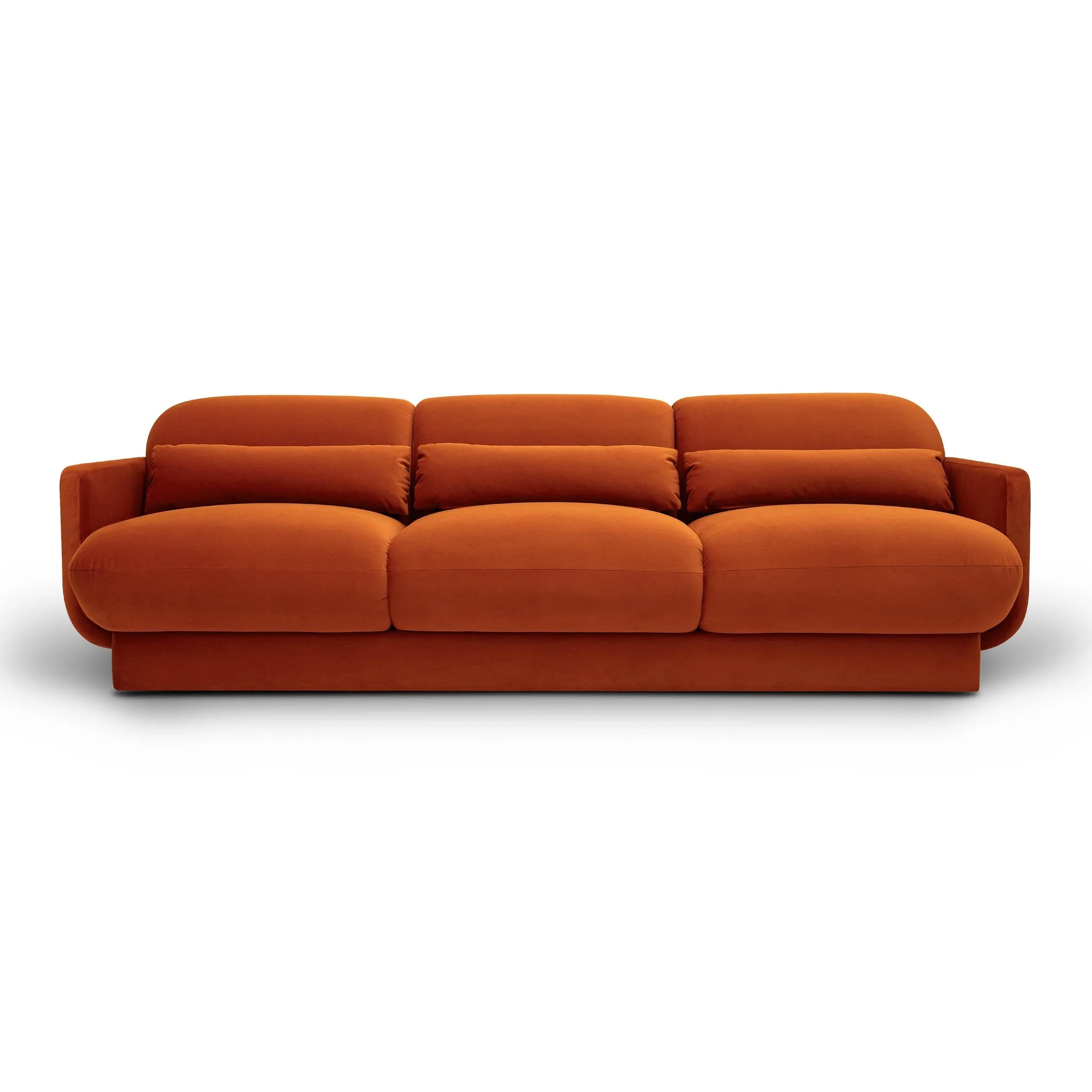 Azalea Rust Orange Velvet Sofa - Image 3
