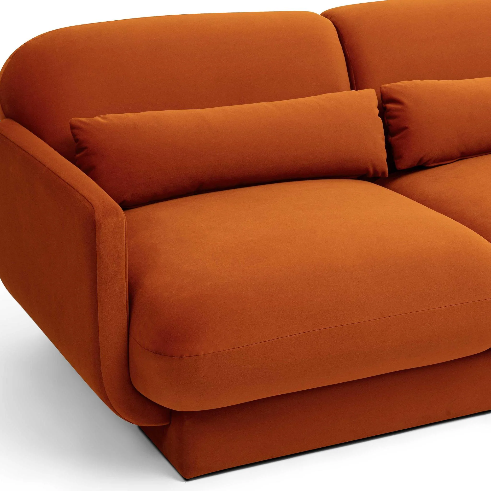 Azalea Rust Orange Velvet Sofa - Image 5