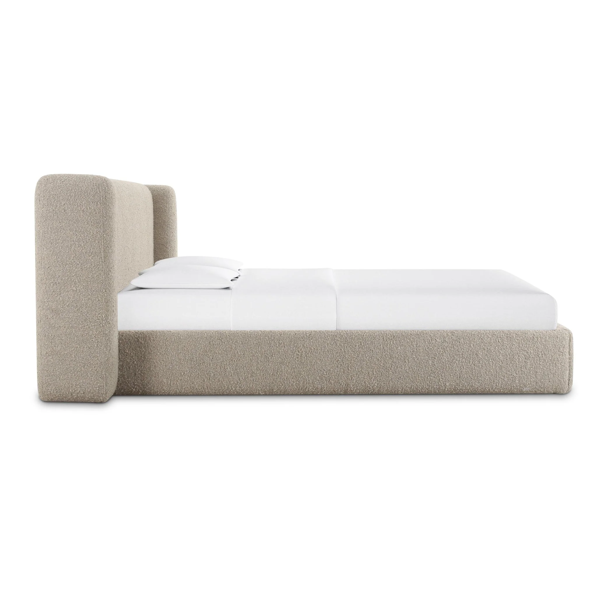 Babette Tan Boucle Queen Bed - Image 4