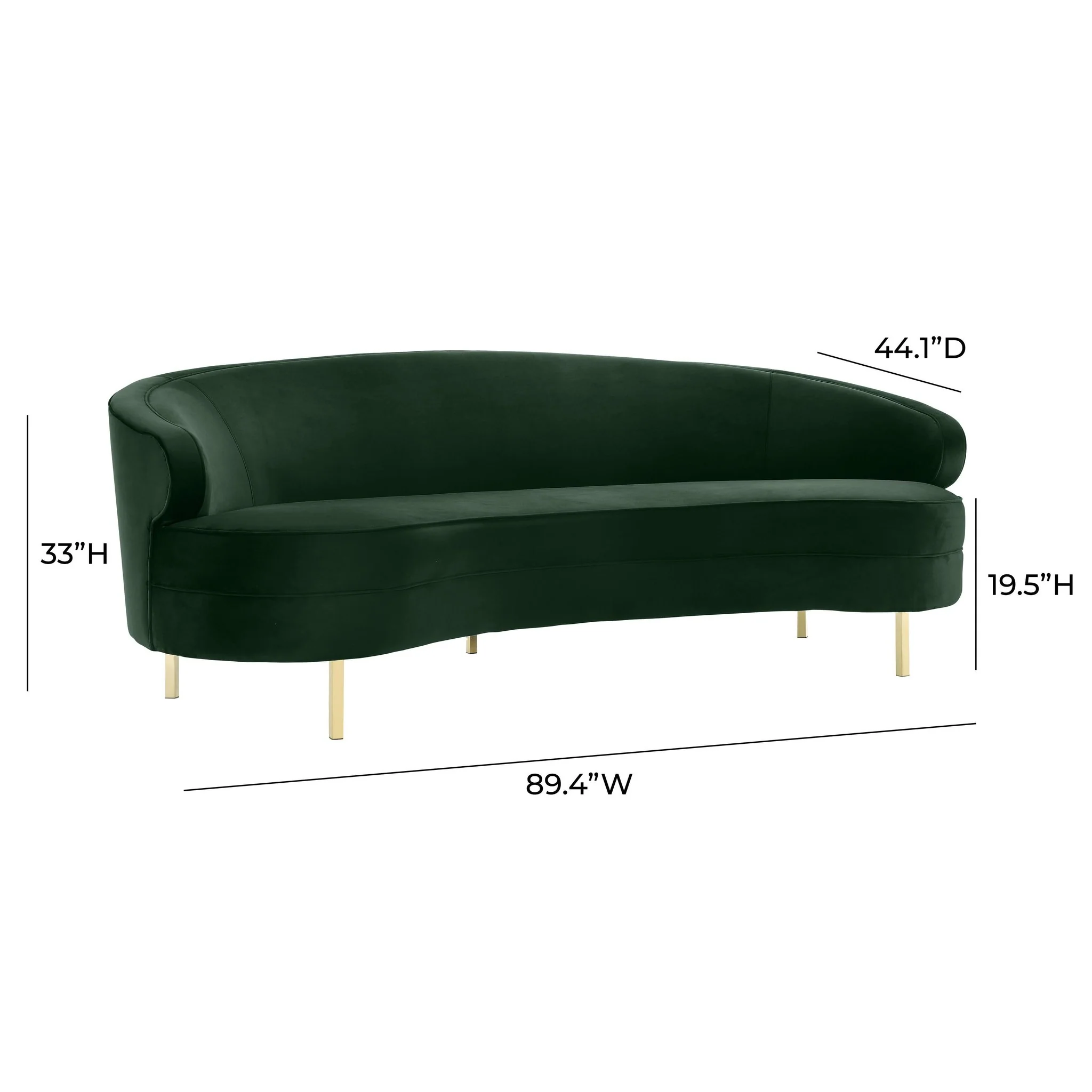 Baila Forest Green Velvet Sofa - Image 8