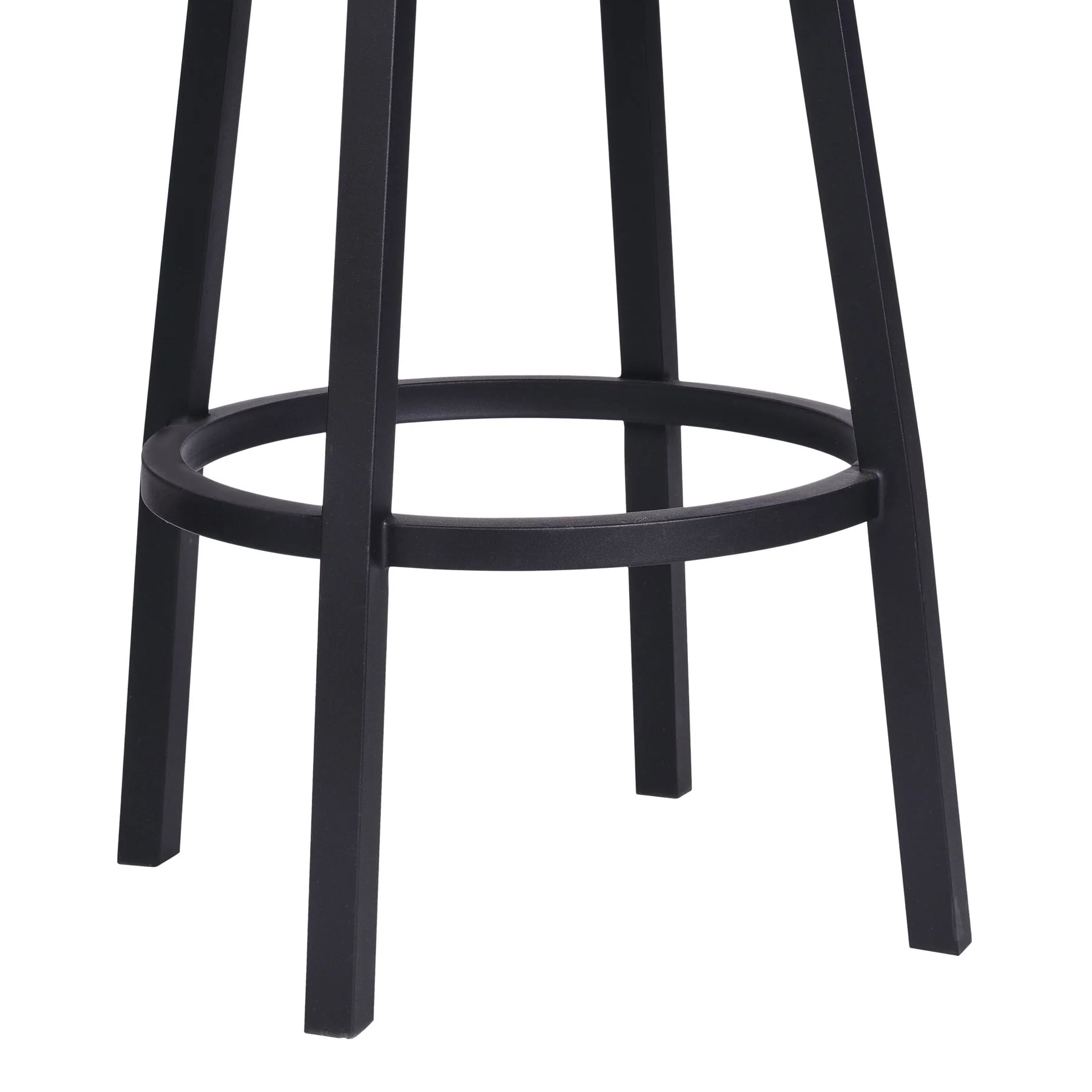Balboa 26" Counter Height Swivel Vintage Black Faux Leather and Metal Bar Stool - Image 6