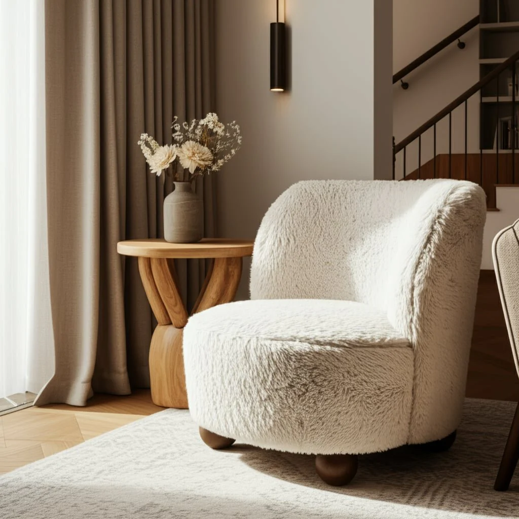 Ball-foot Accent Chair, Ivory - Image 10