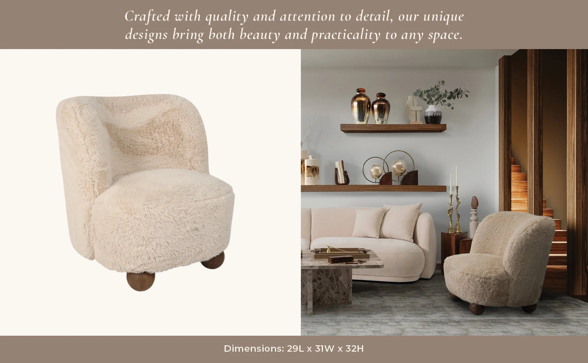 Ball-foot Accent Chair, Ivory - Image 12