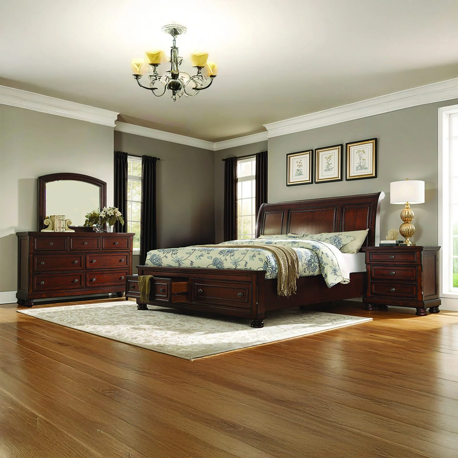 Baltimore 4 Pc king Bed Dark Walnut - Image 17