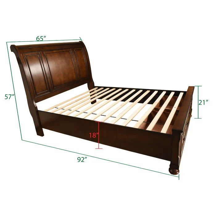 Baltimore 5 Pc Queen Bed Dark Walnut - Image 3