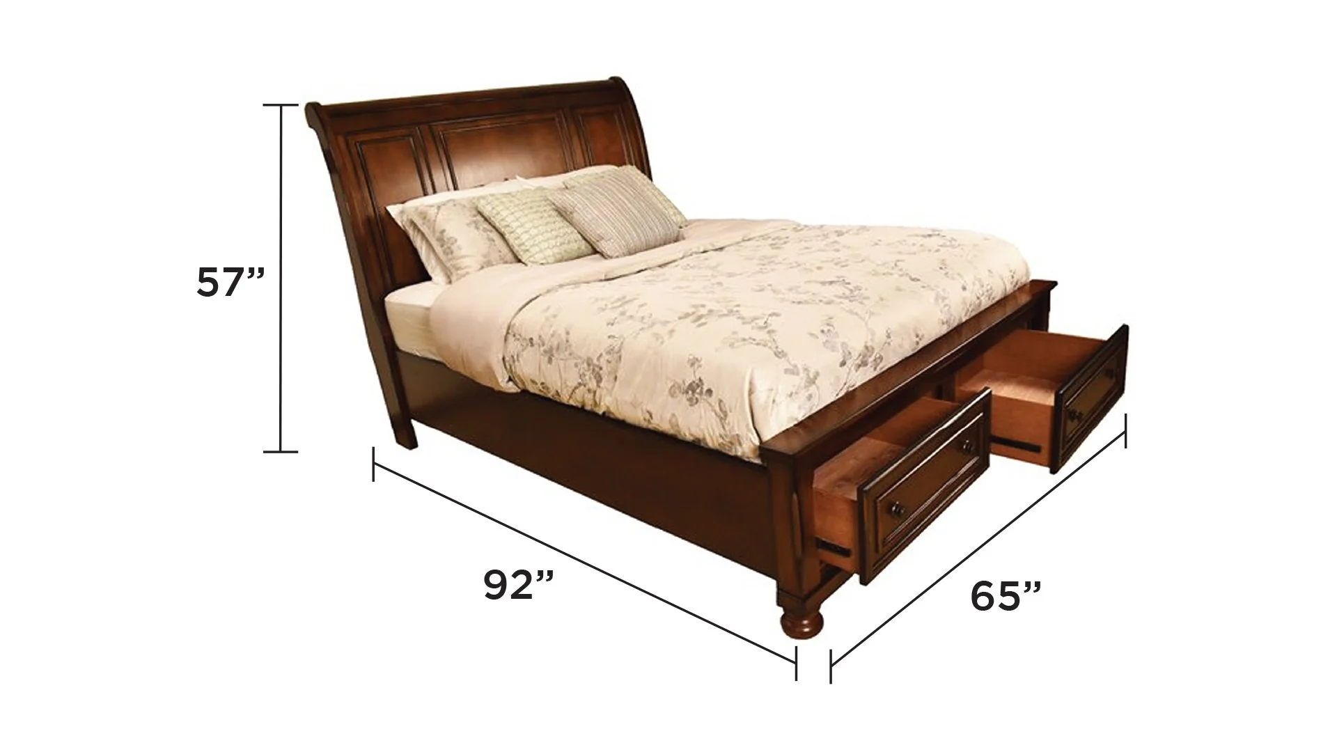 Baltimore Queen Bed Dark Walnut - Image 5