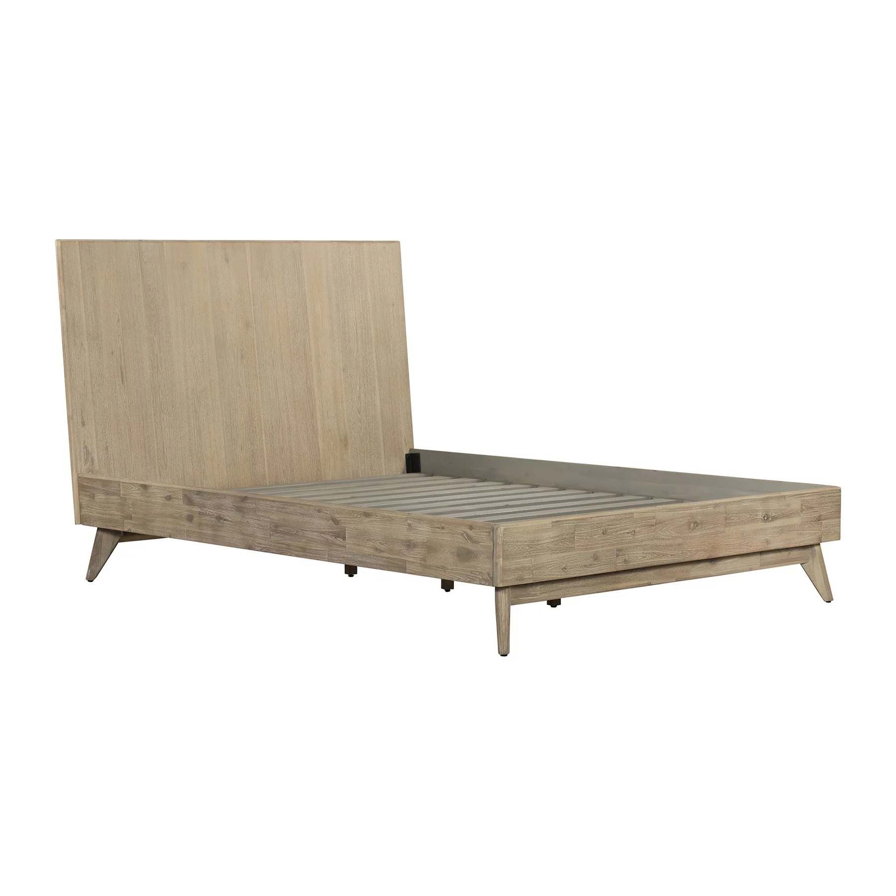Baly 3 Piece Acacia Queen Platform Bed and Nightstands Bedroom Set - Image 3