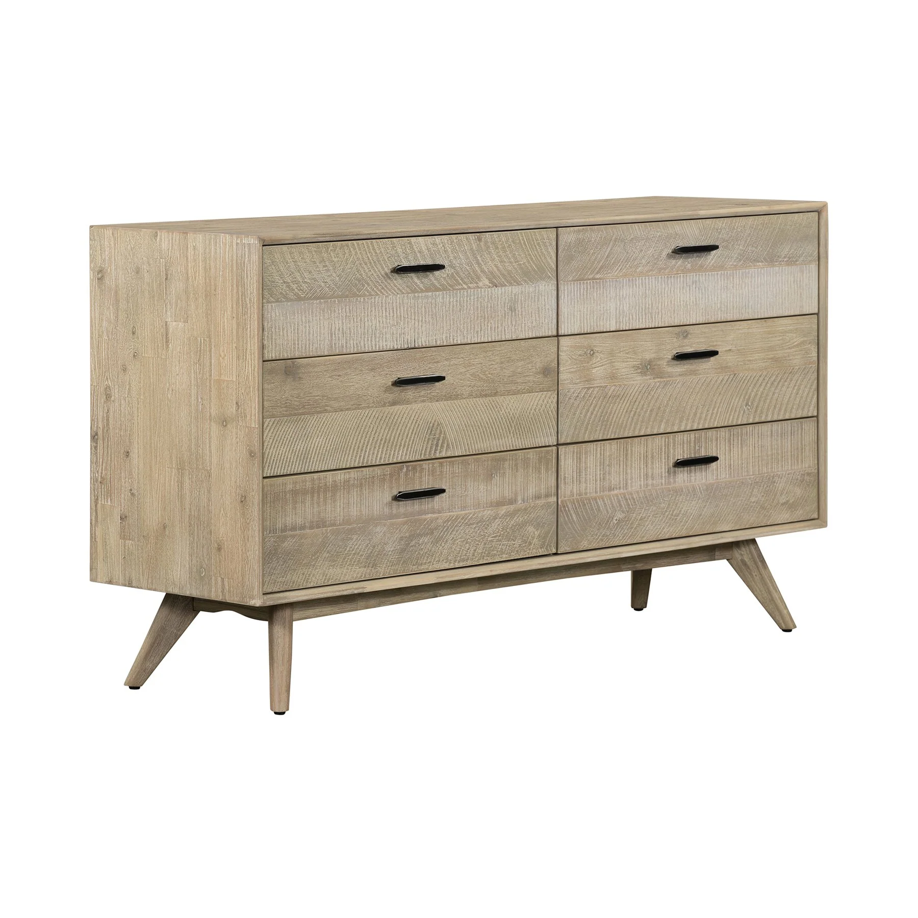Baly 3 Piece Acacia Queen Platform Bed and Nightstands Bedroom Set - Image 4