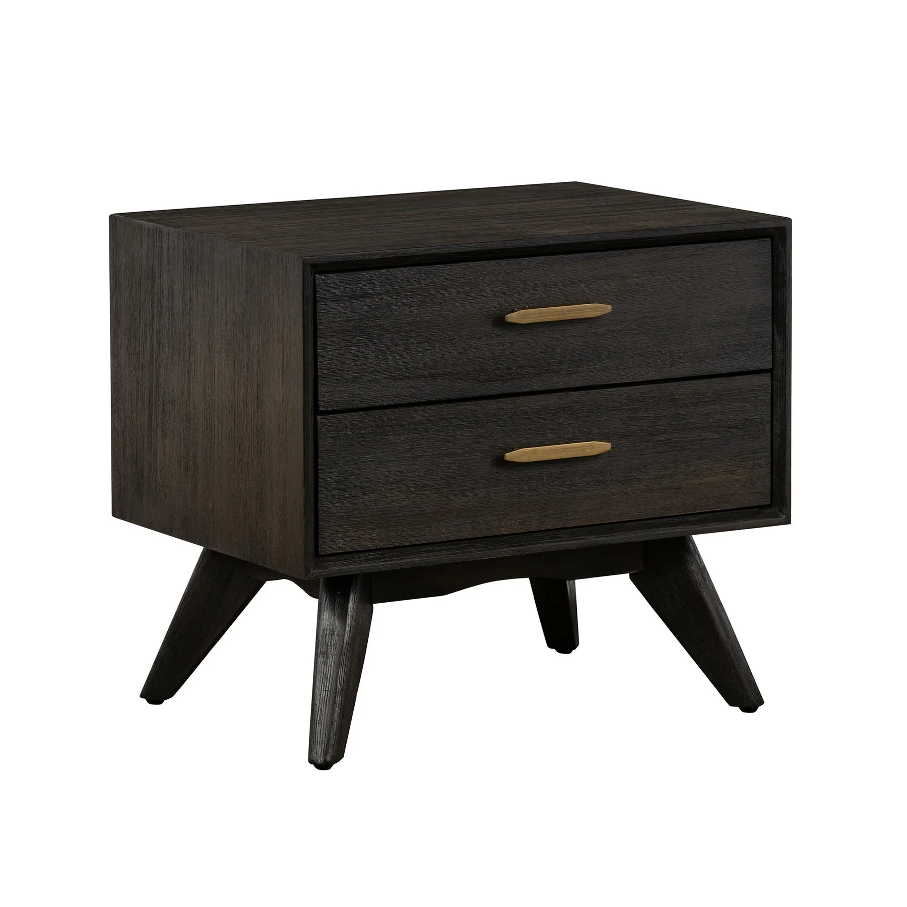 Baly Acacia Mid-Century 2 Drawer Night stand - Image 2