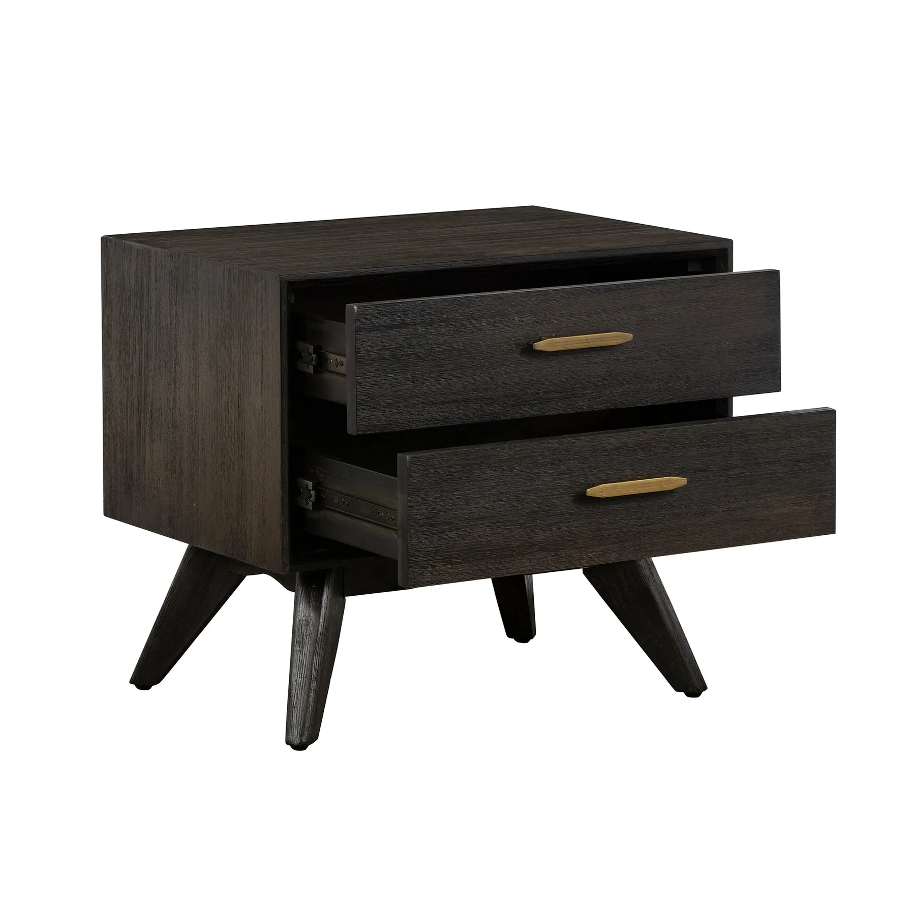 Baly Acacia Mid-Century 2 Drawer Night stand - Image 3