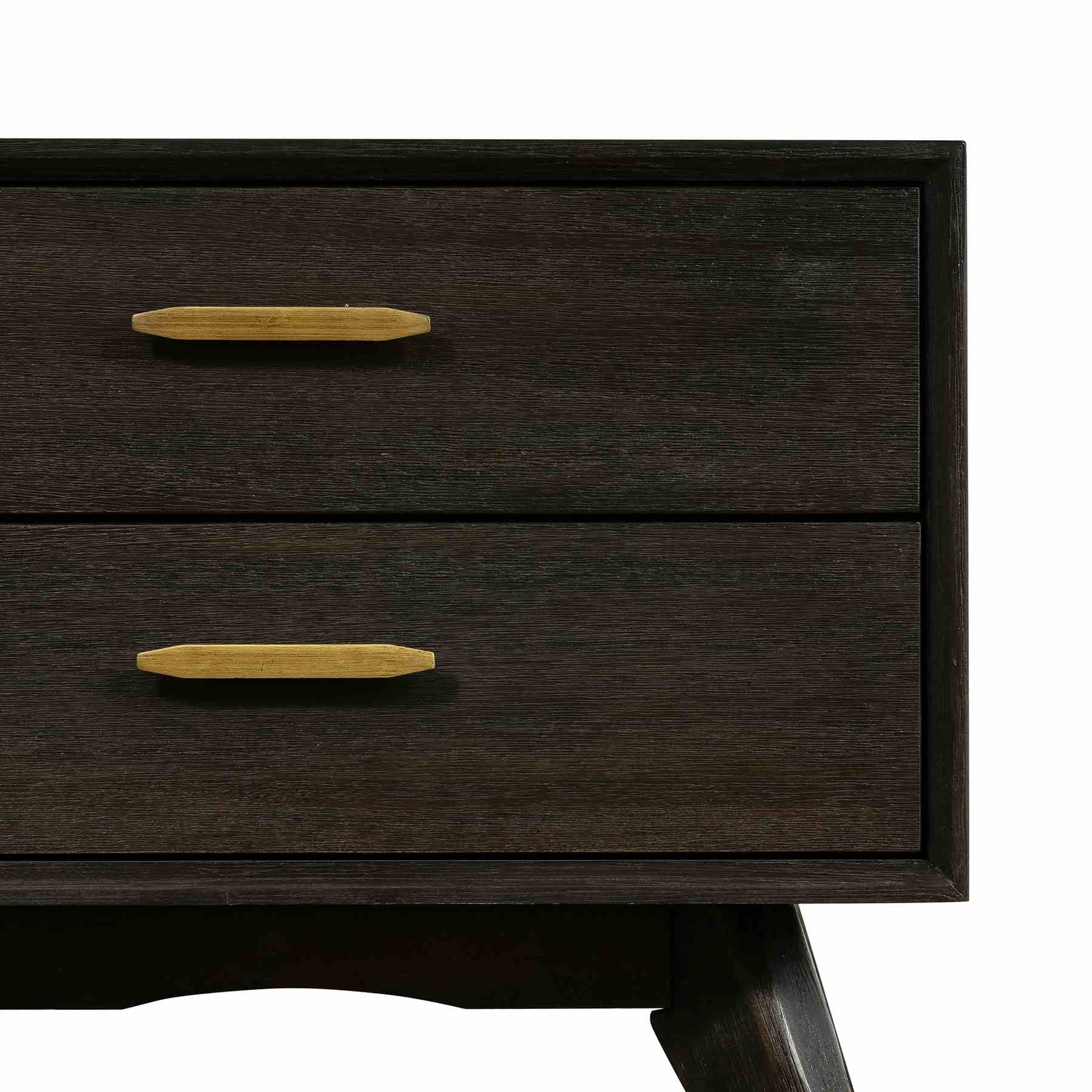 Baly Acacia Mid-Century 2 Drawer Night stand - Image 6