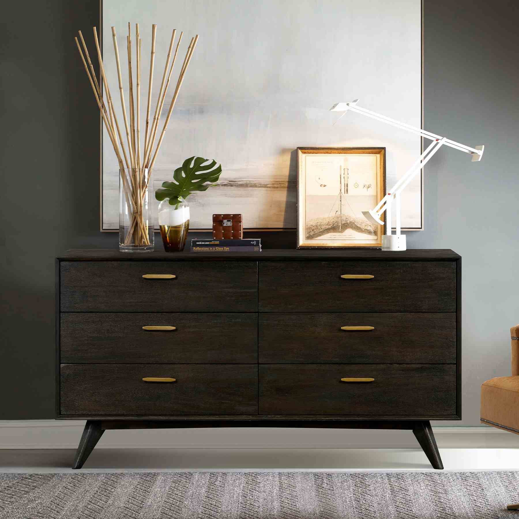 Baly Acacia Mid-Century 6 Drawer Dresser - Image 11