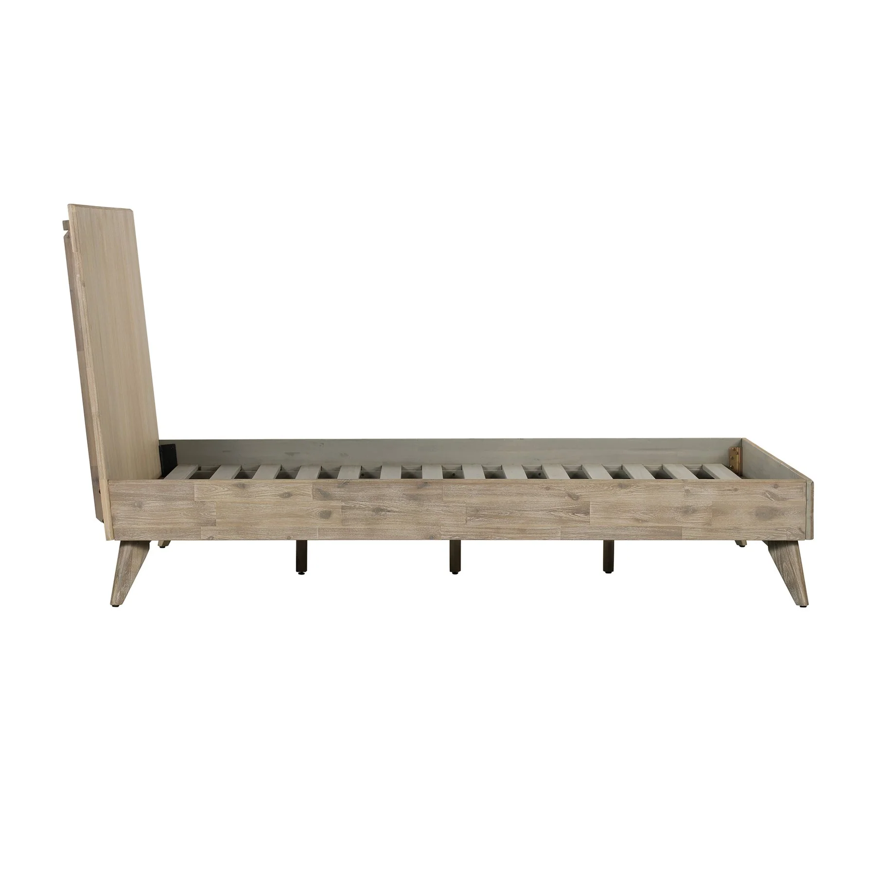 Baly Acacia Mid-Century Gray Sandblast Platform Queen Bed - Image 3