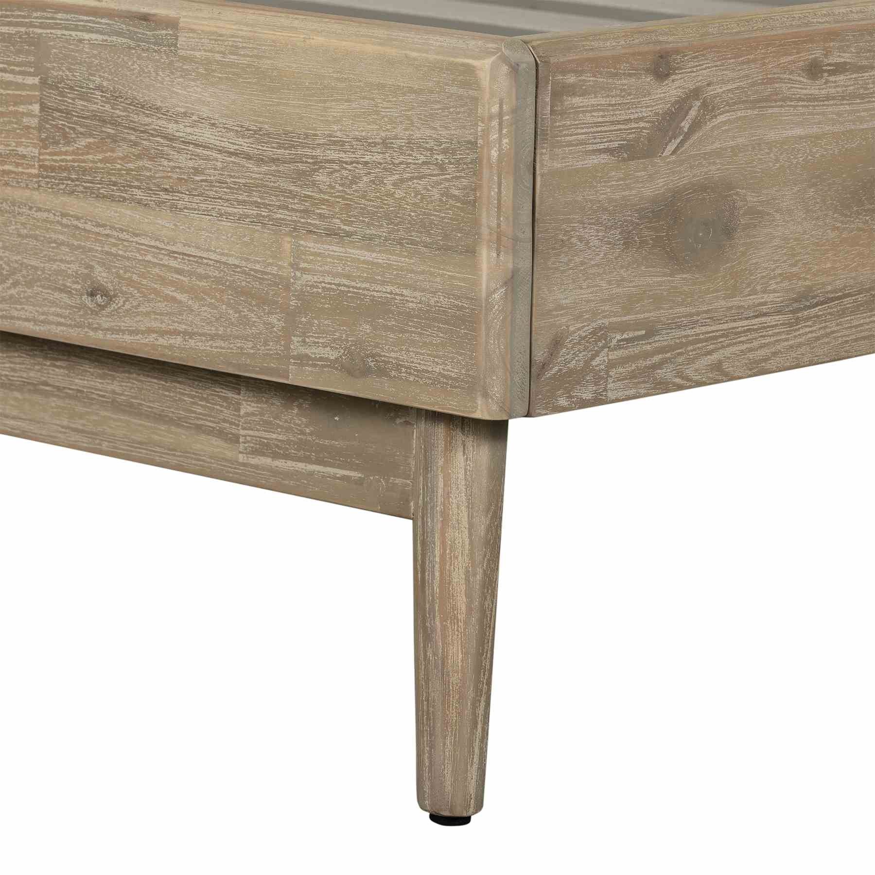 Baly Acacia Mid-Century Gray Sandblast Platform Queen Bed - Image 5