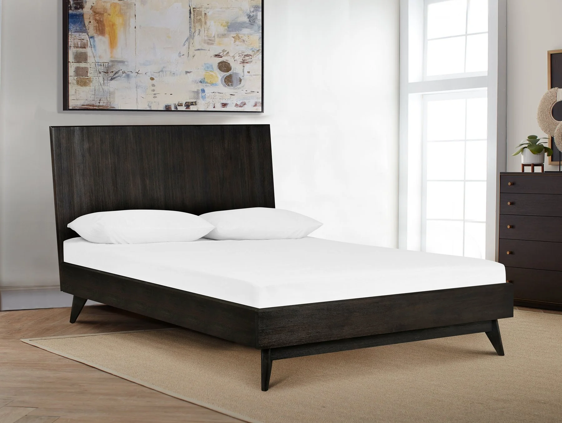 Baly Acacia Mid-Century Platform Queen Bed - Image 11