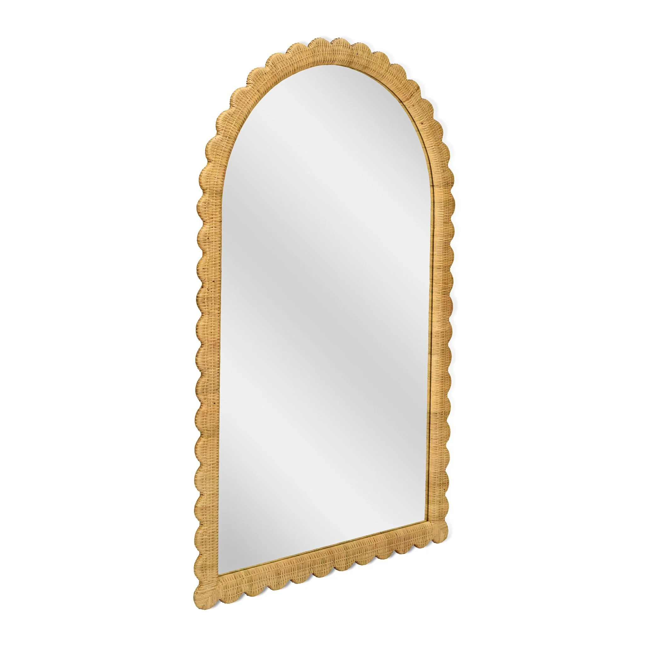 Bama Jumbo Natural Rattan Arched Wall Mirror - Image 3