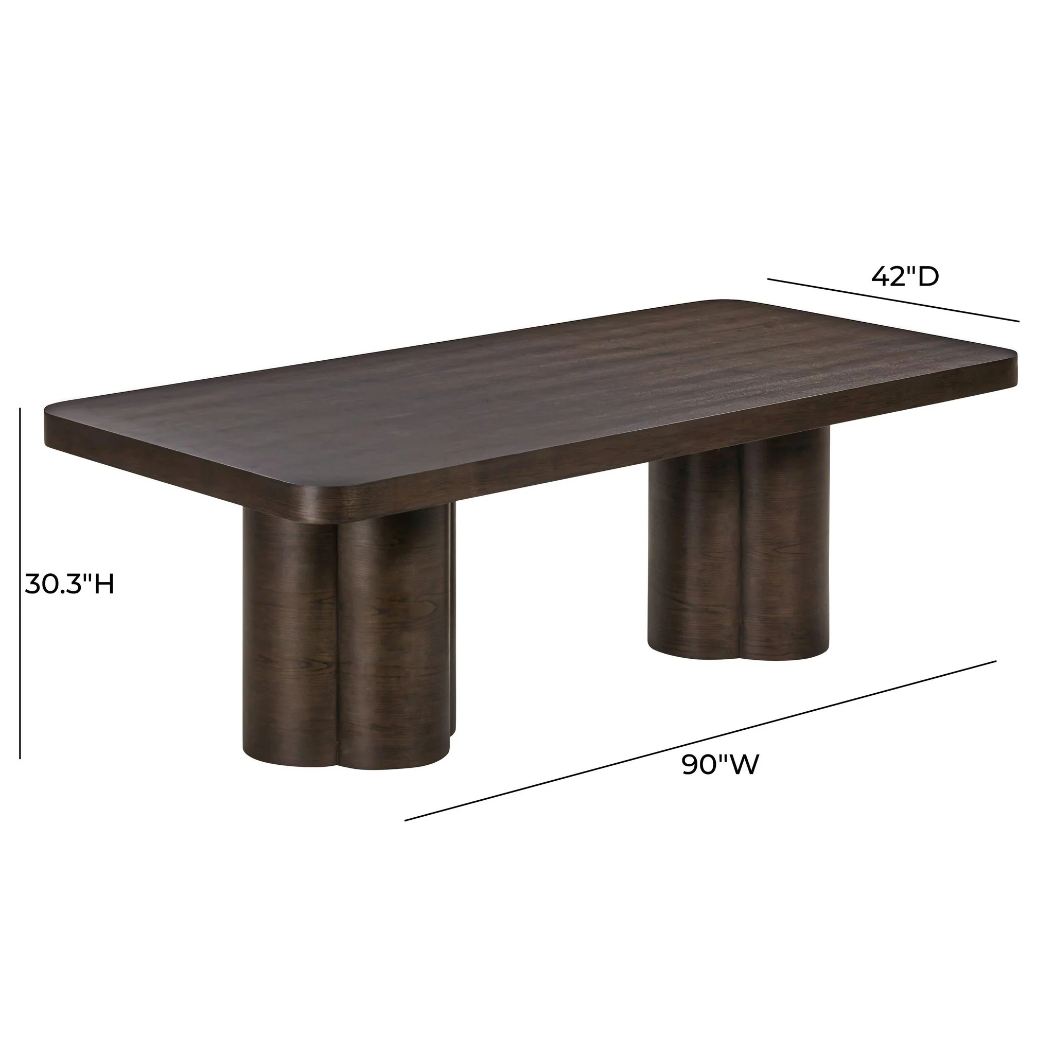 Bambi Dark Brown Ash Dining Table - Image 7
