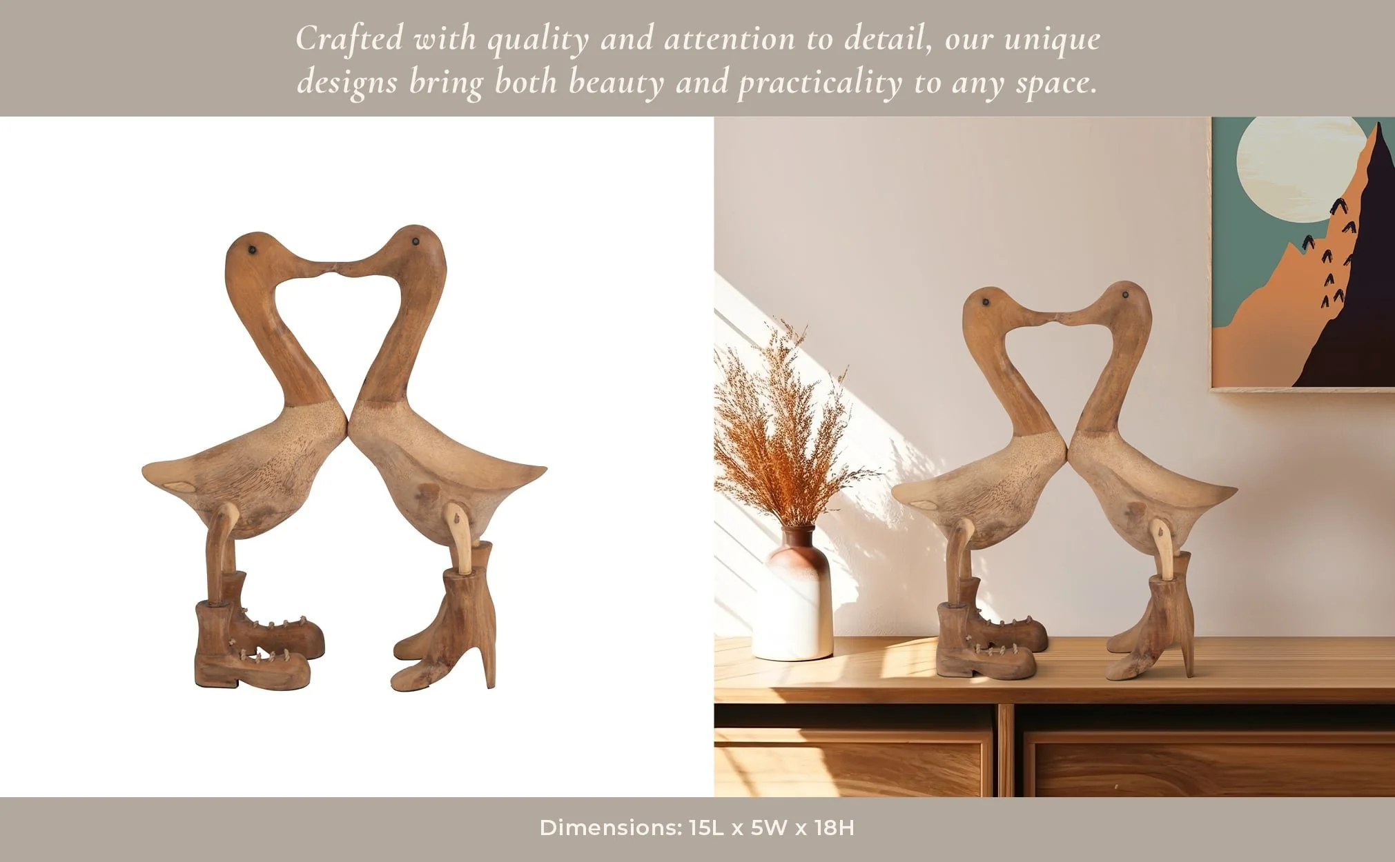 Bamboo, 18" Love Ducks, Natural - Image 11