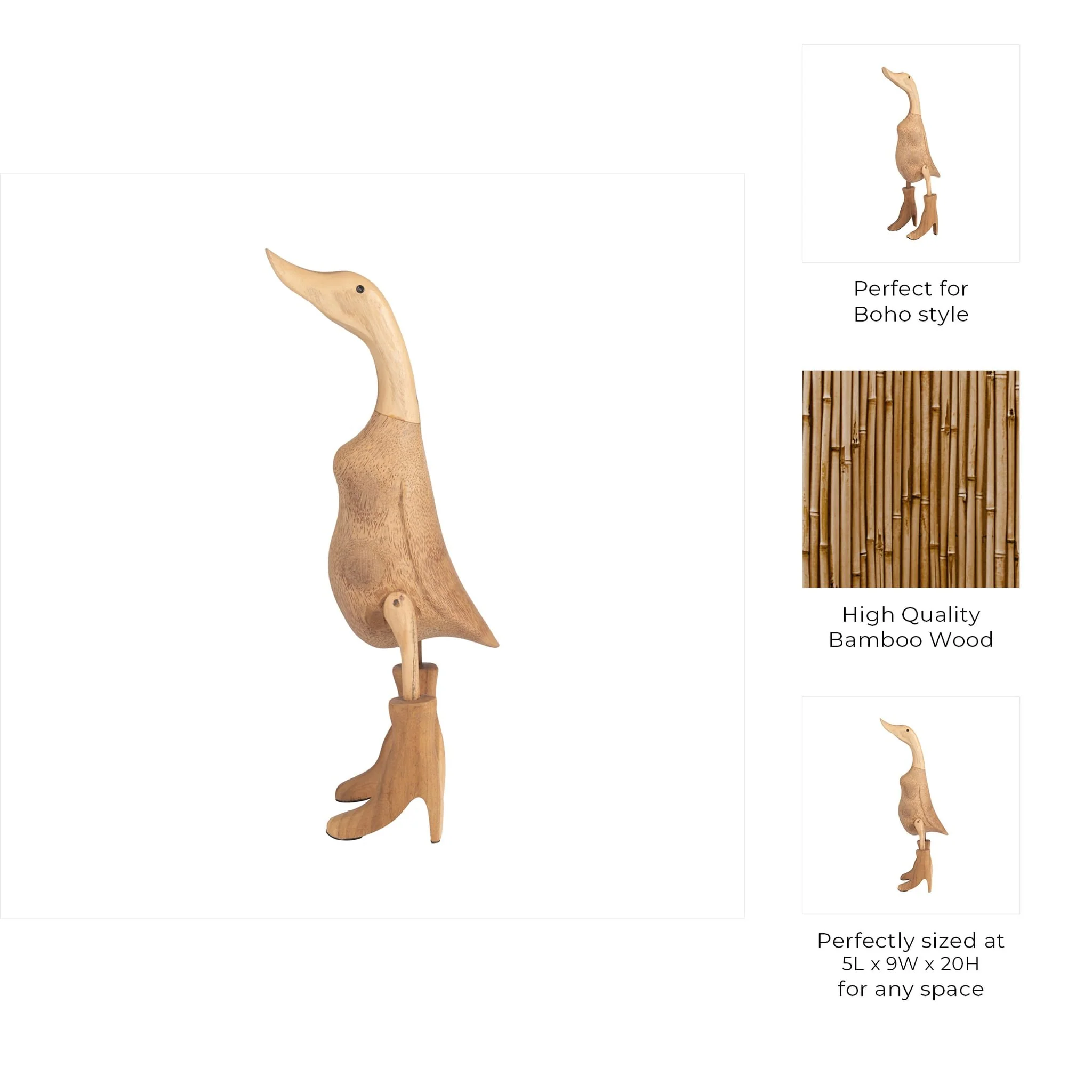 Bamboo, 20" Duck In Rainboots, Natural - Image 10