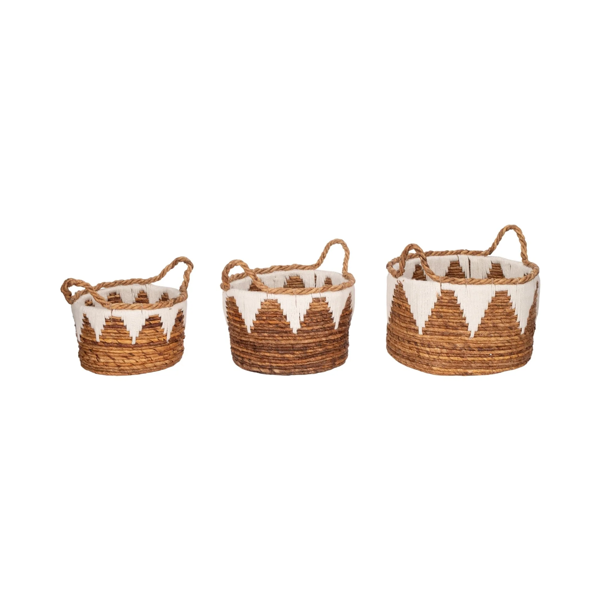 Banana Leaf, S/3 10/12/14" Nomad Basket, Natural - Image 3