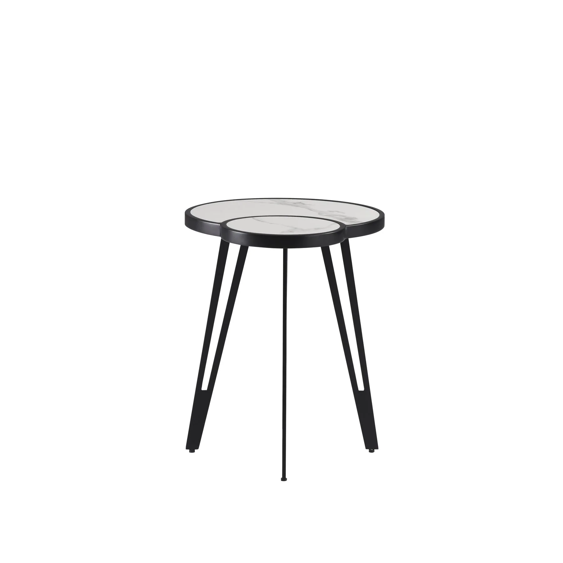 Banks Contemporary Modern 16.5 in. Oval White Coffee Table with Sintered Stone Top - Image 2