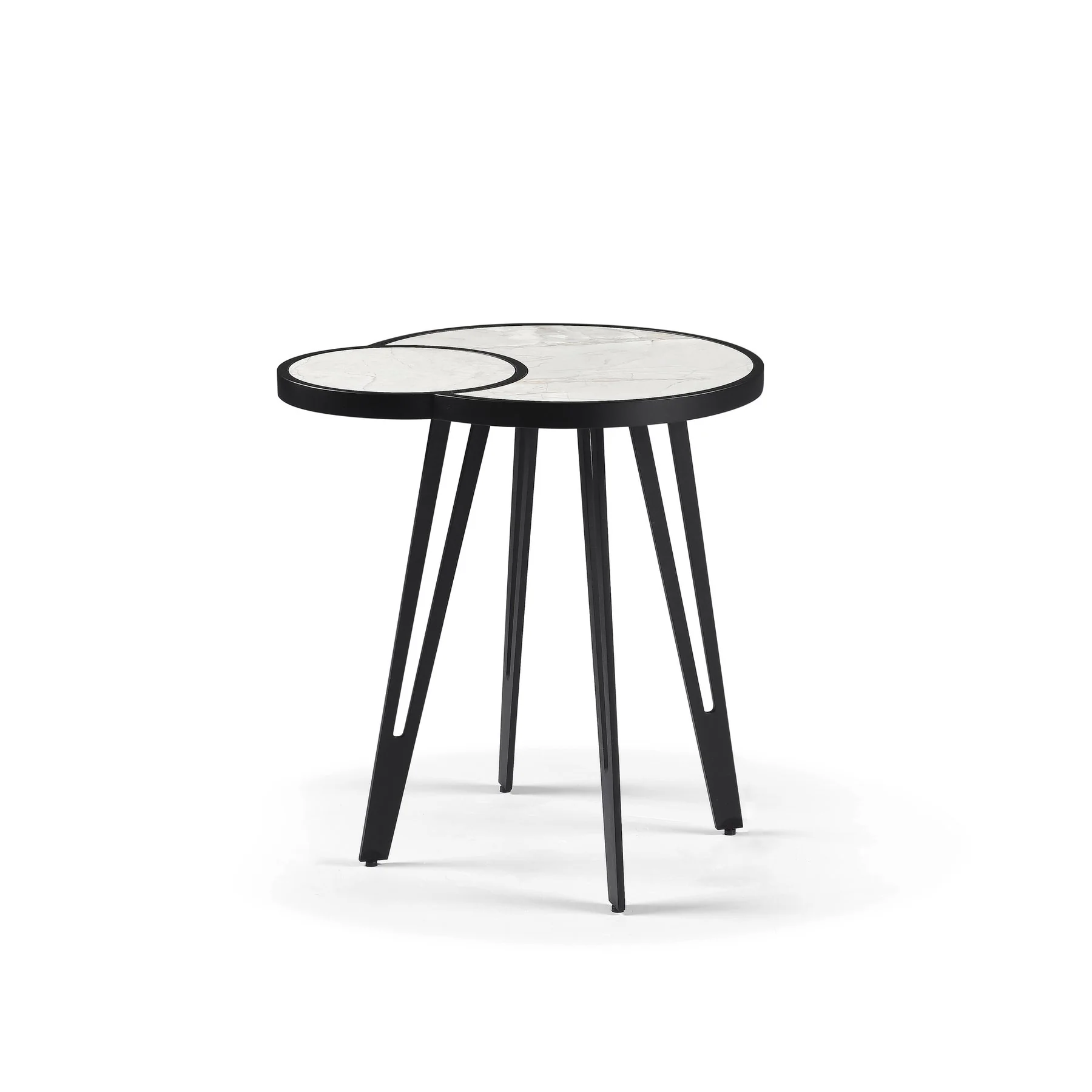 Banks Contemporary Modern 16.5 in. Oval White Coffee Table with Sintered Stone Top - Image 3