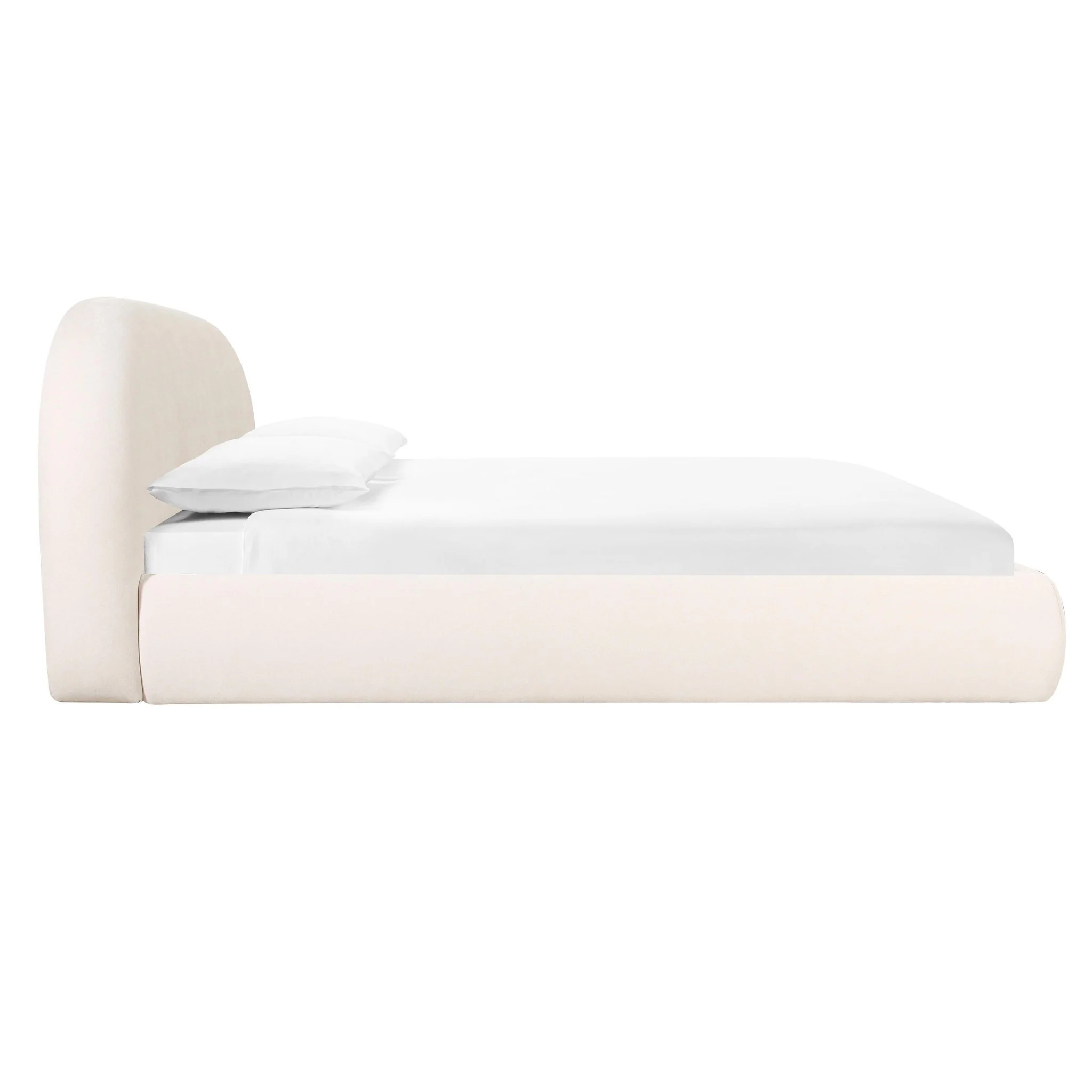 Bara Cream Textured Velvet King Bed - Image 4