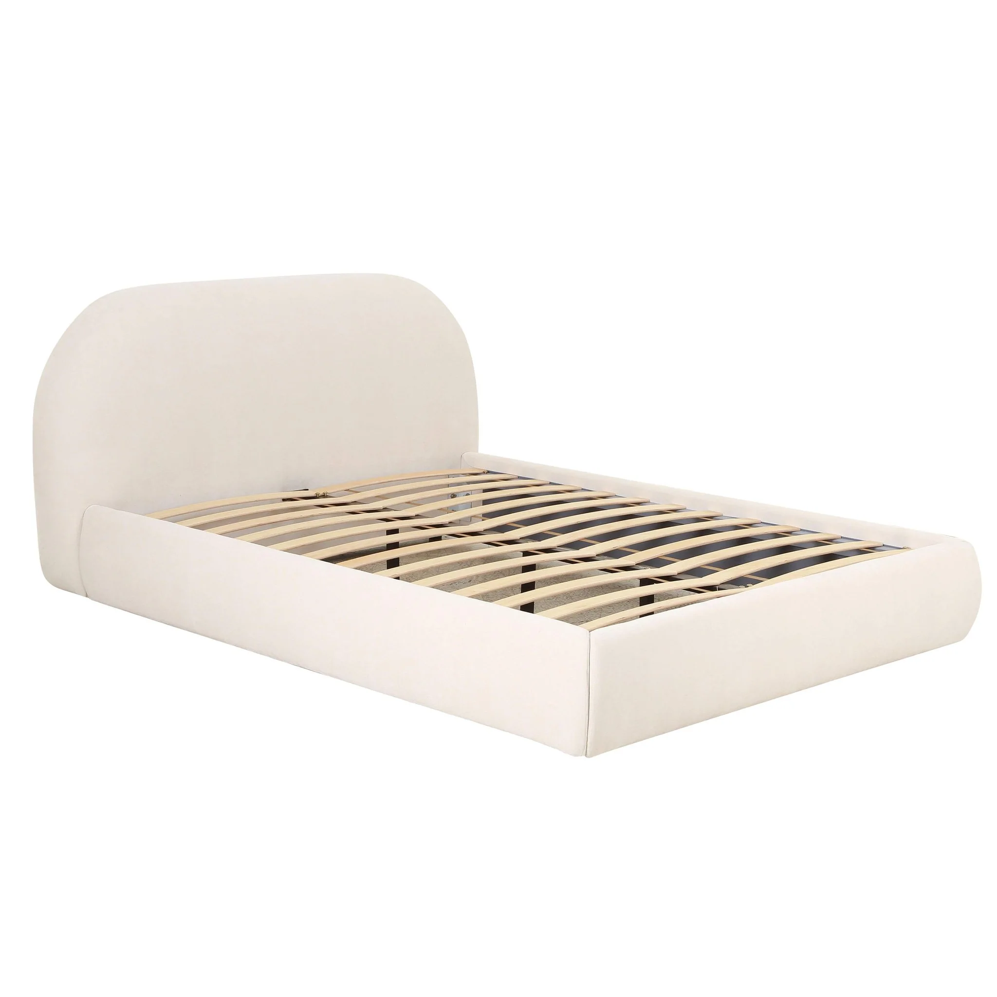 Bara Cream Textured Velvet Queen Bed - Image 5