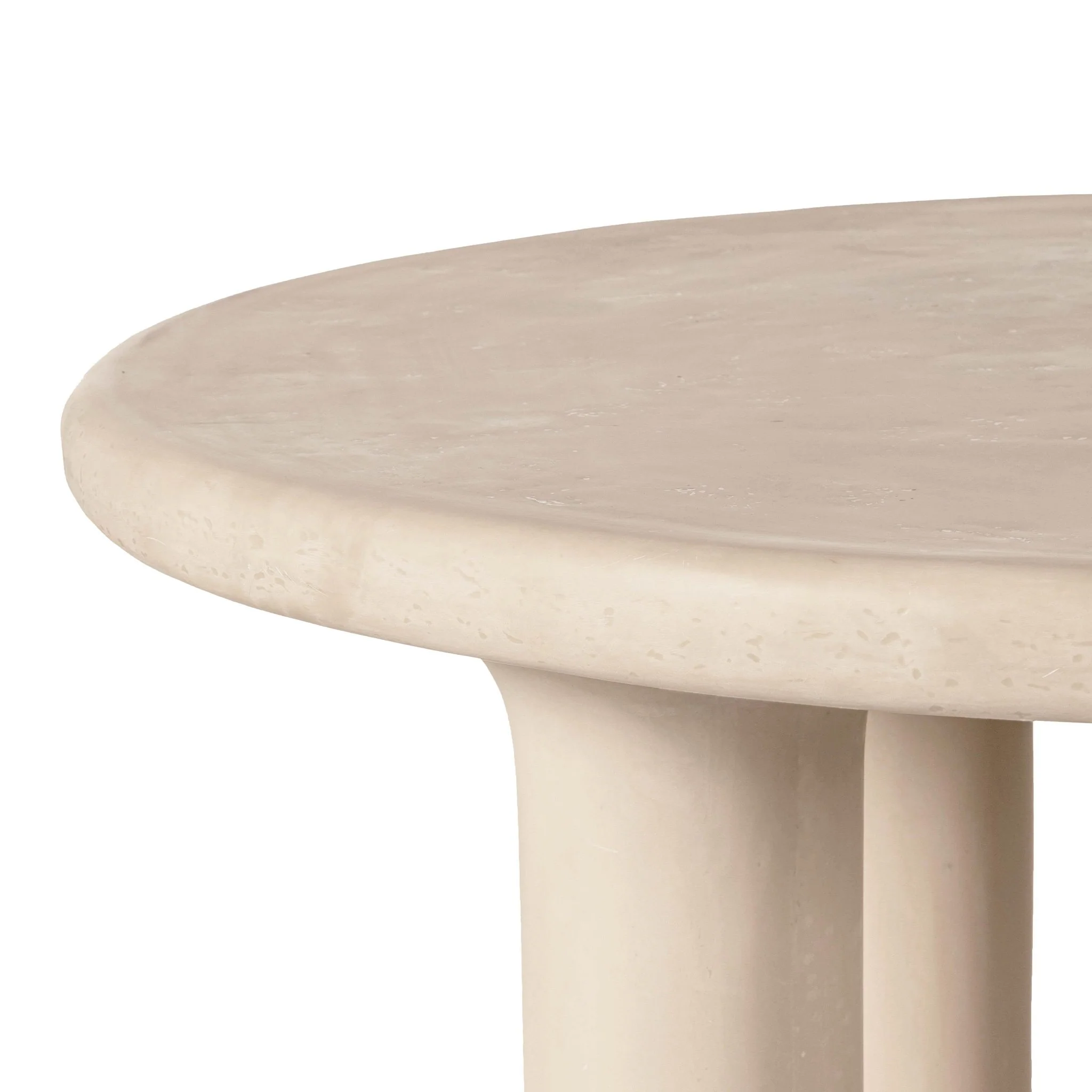 Barbara Cream Textured Indoor / Outdoor 47 inch Round Dining Table - Image 4