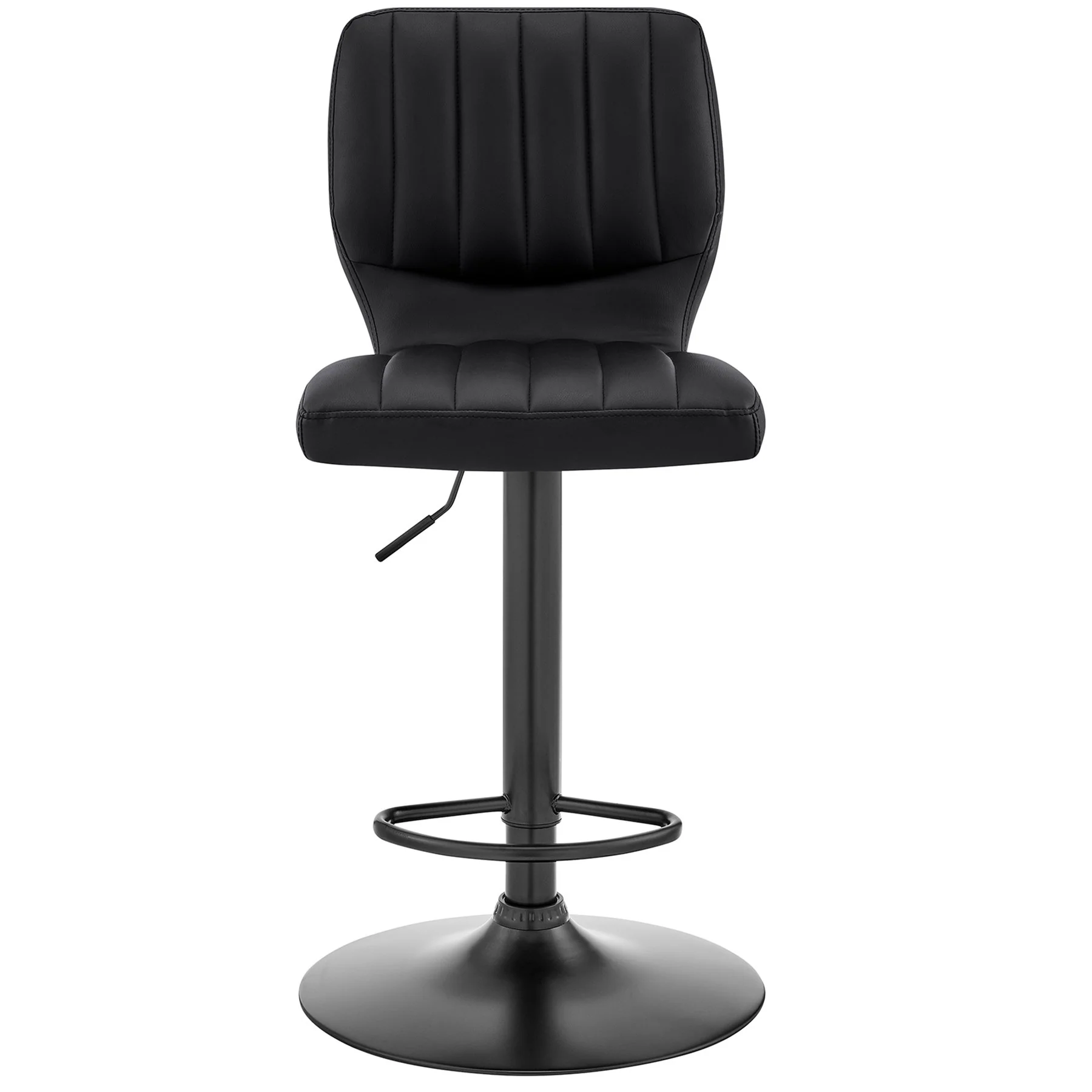 Bardot Adjustable Height Black Faux Leather Swivel Bar Stool - Image 2