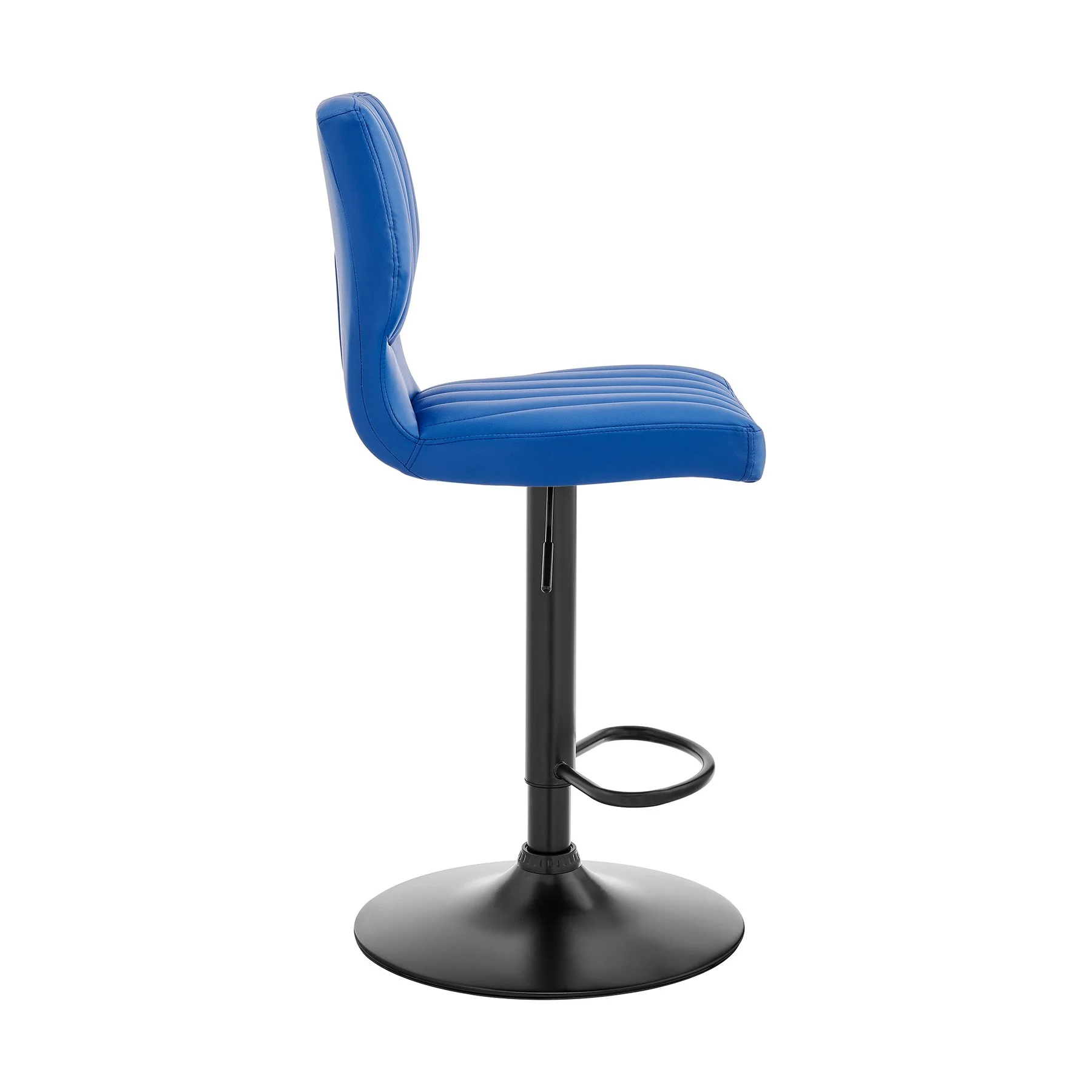 Bardot Adjustable Height Blue Faux Leather Swivel Bar Stool - Image 3