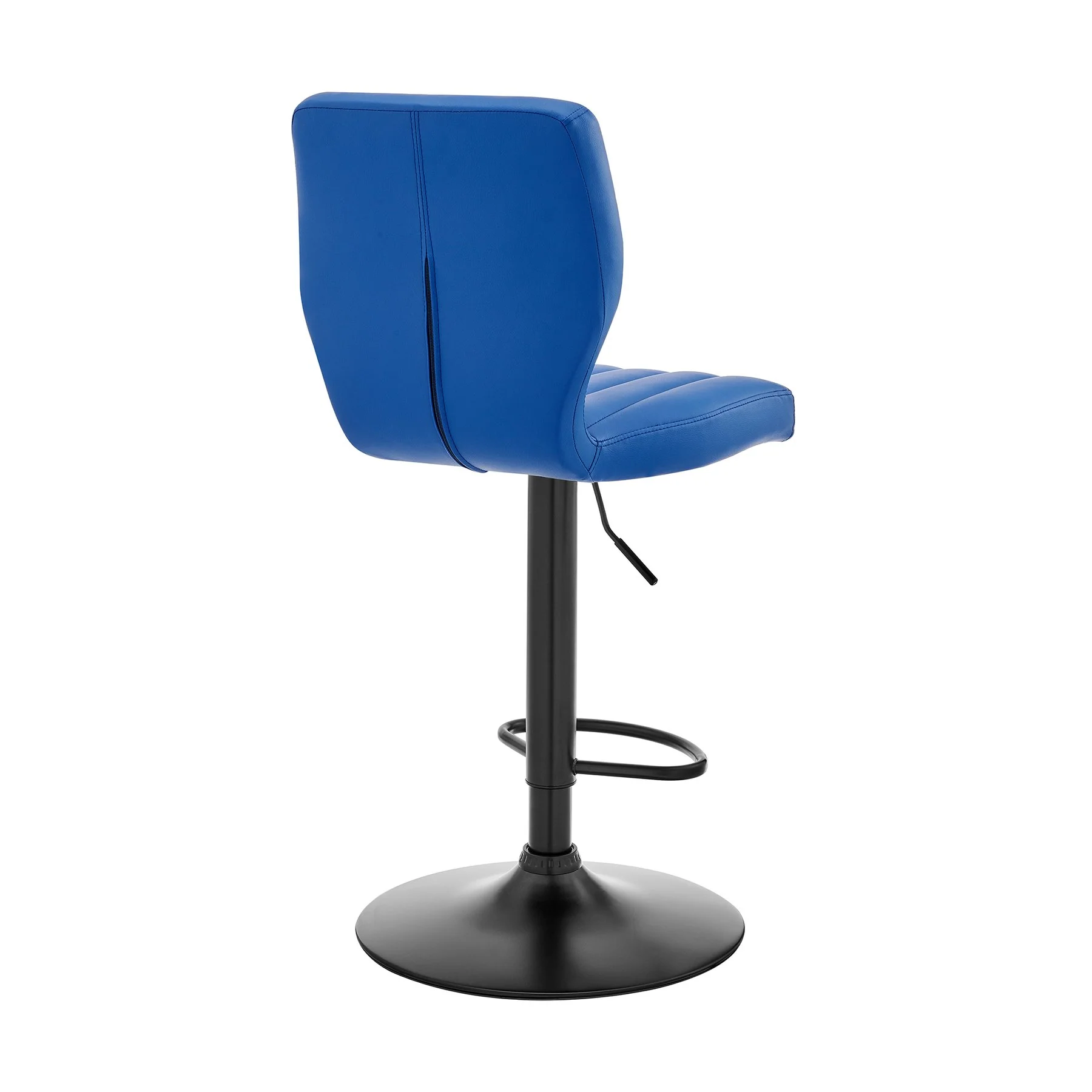 Bardot Adjustable Height Blue Faux Leather Swivel Bar Stool - Image 4