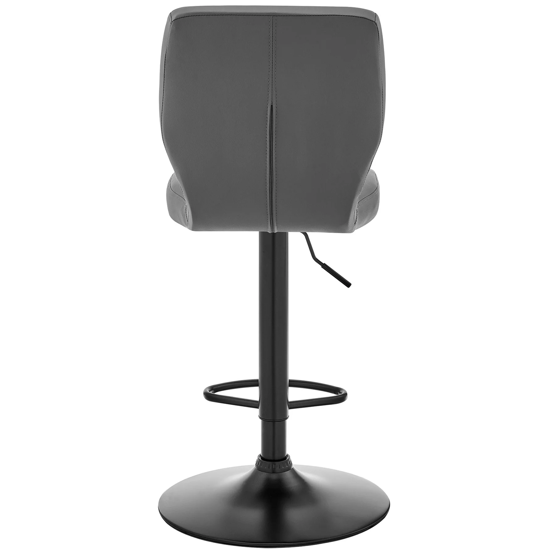 Bardot Adjustable Height Gray Faux Leather Swivel Bar Stool - Image 5