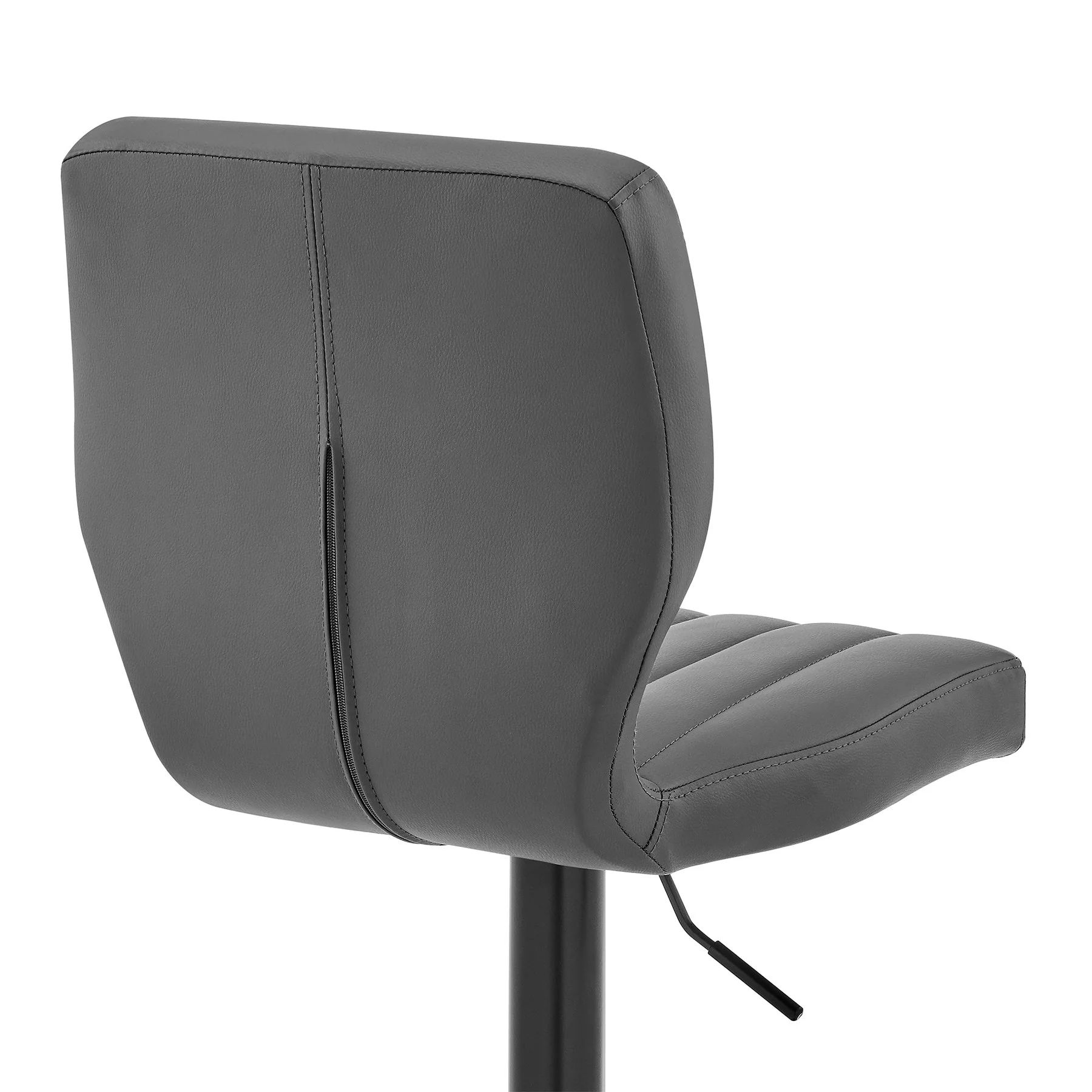 Bardot Adjustable Height Gray Faux Leather Swivel Bar Stool - Image 7