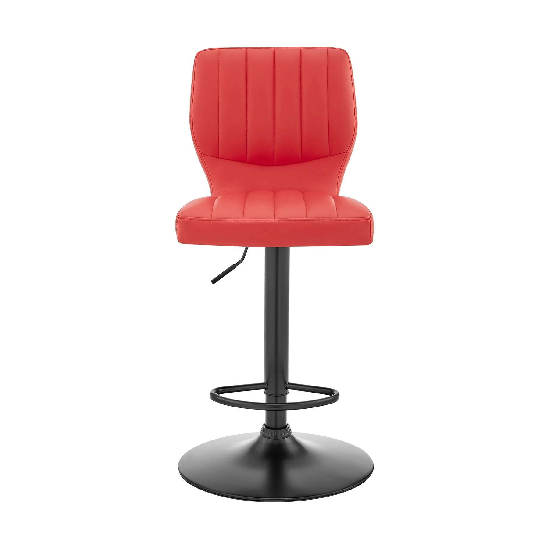 Bardot Adjustable Height Red Faux Leather Swivel Bar Stool - Image 2