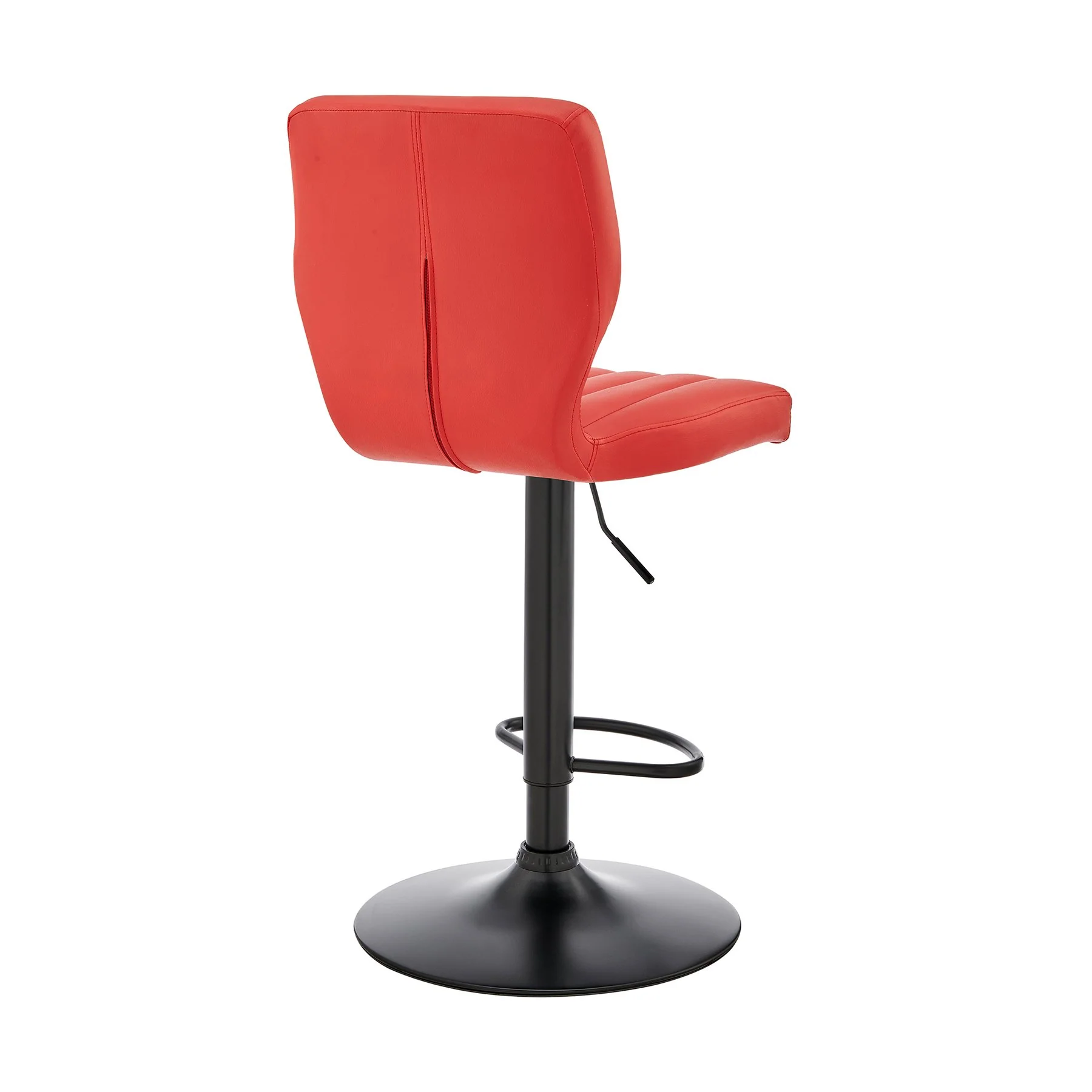 Bardot Adjustable Height Red Faux Leather Swivel Bar Stool - Image 4