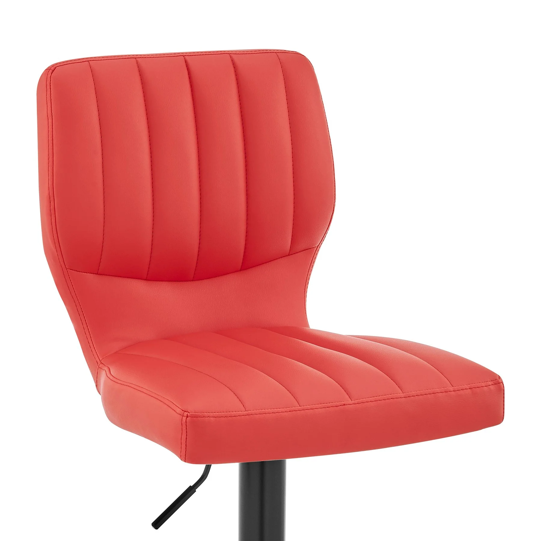 Bardot Adjustable Height Red Faux Leather Swivel Bar Stool - Image 6