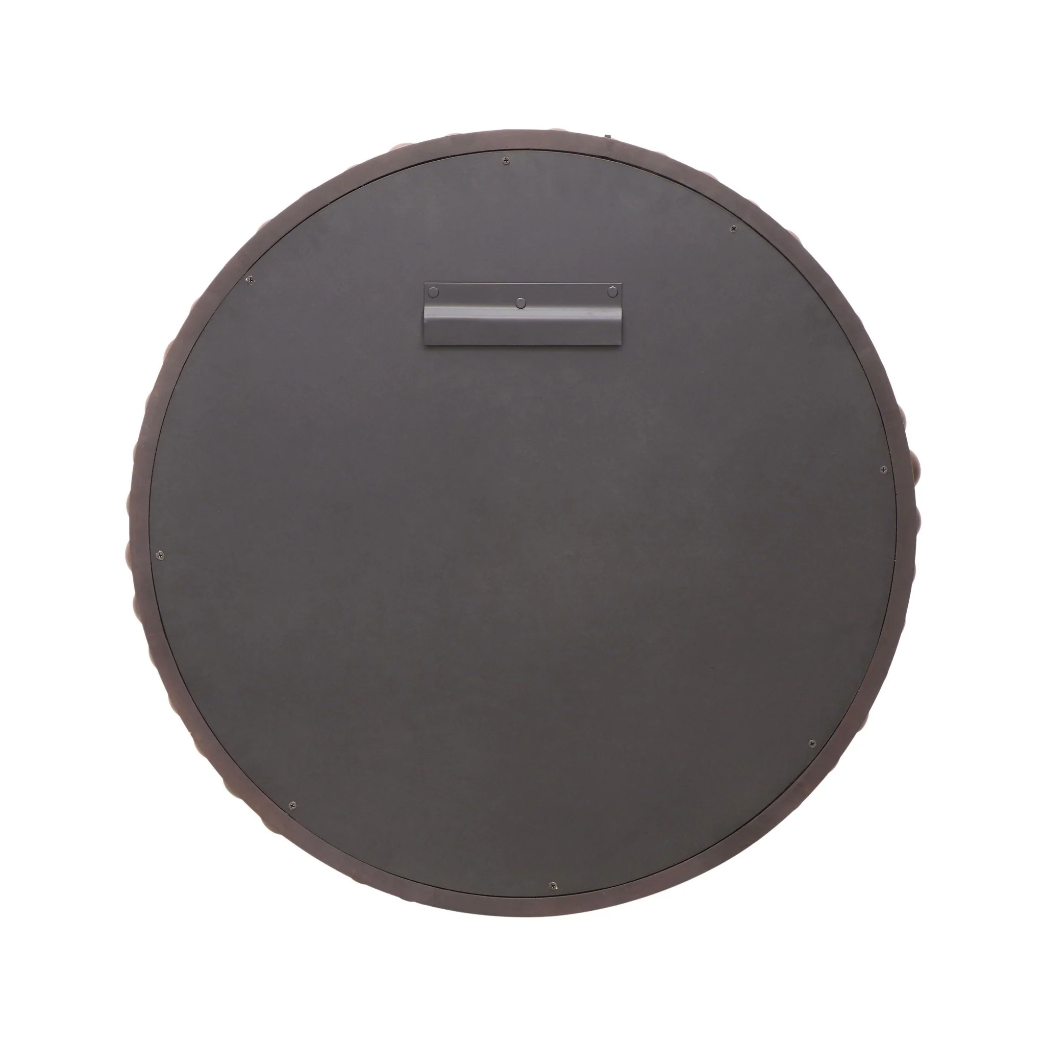 Baria Walnut Finish Round Wall Mirror - Image 4