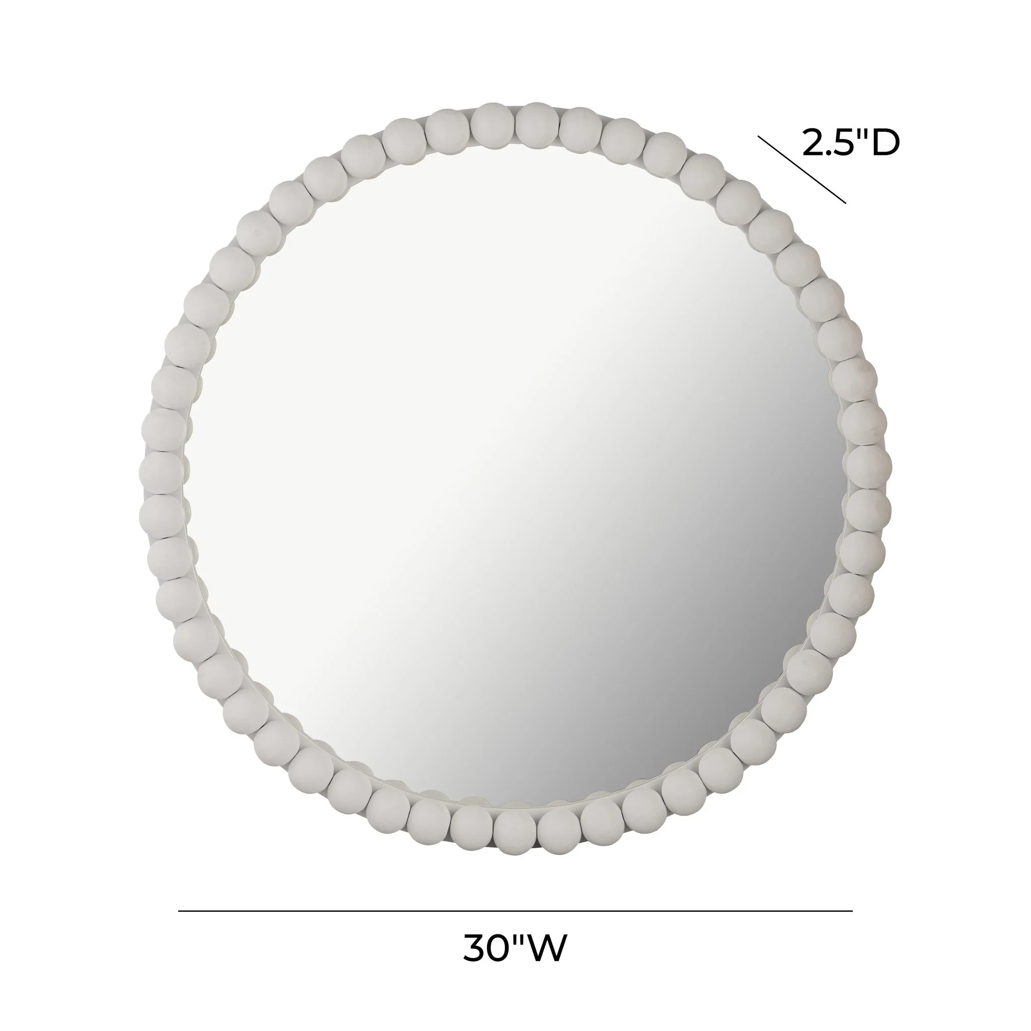 Baria White Wooden Mirror - Image 6