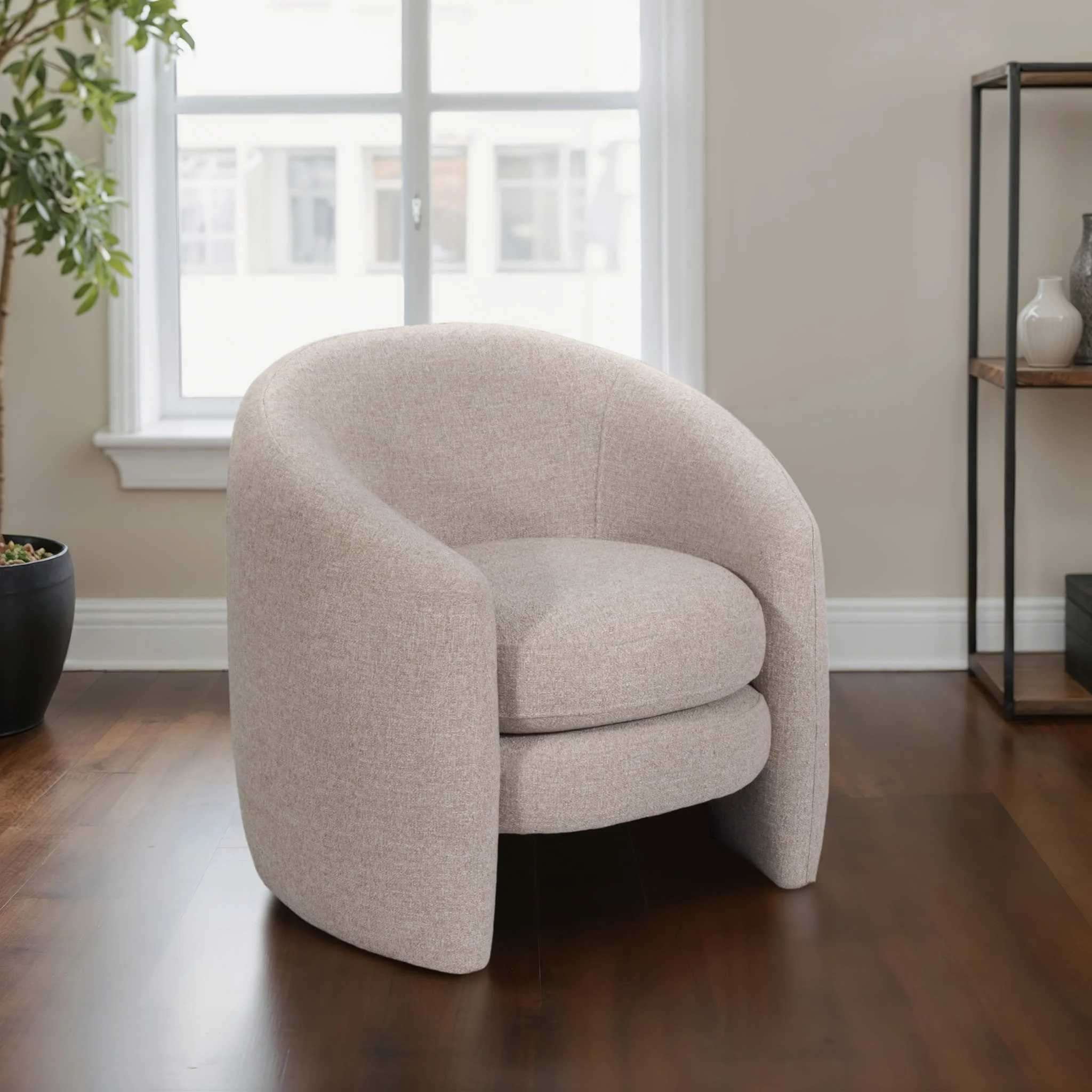Barrel Arm Chair, Beige - Image 9