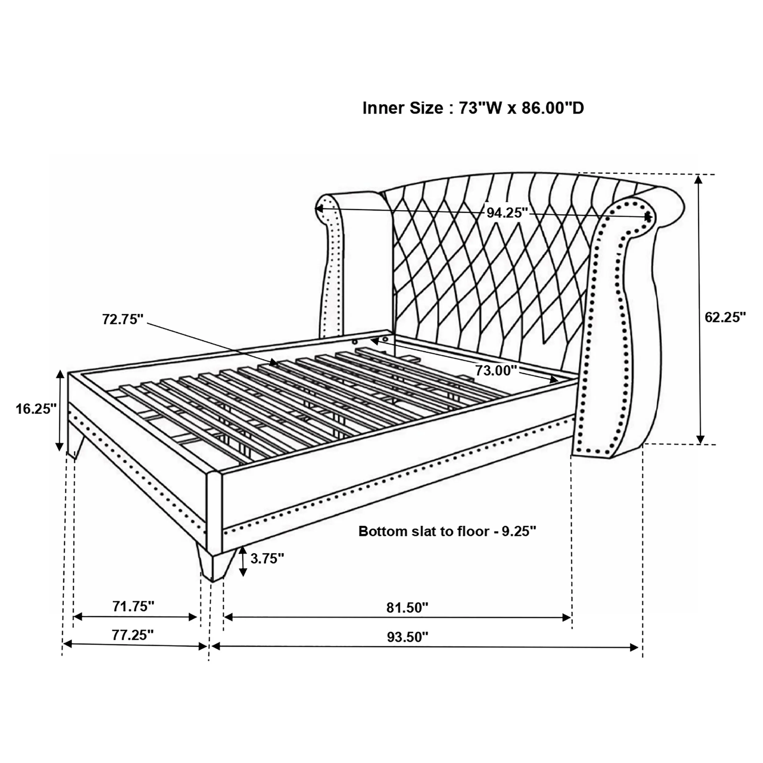 Barzini Wingback Platform Bed - Image 11