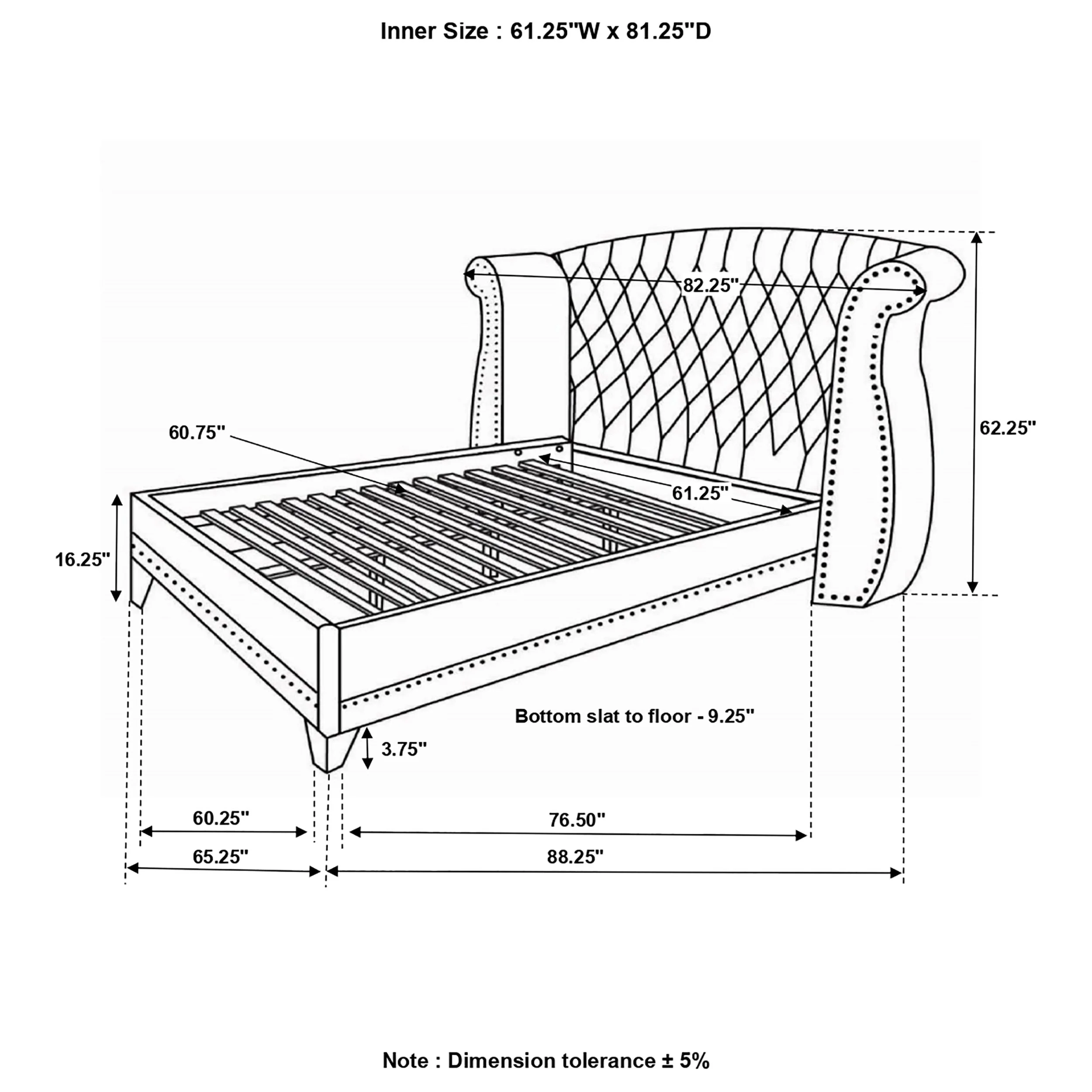 Barzini Wingback Platform Bed - Image 3
