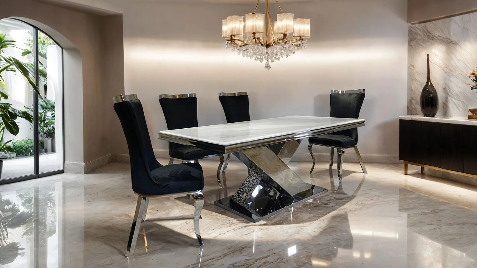Basilicata Side Chair (2/CTN), Silver/Black - Image 2