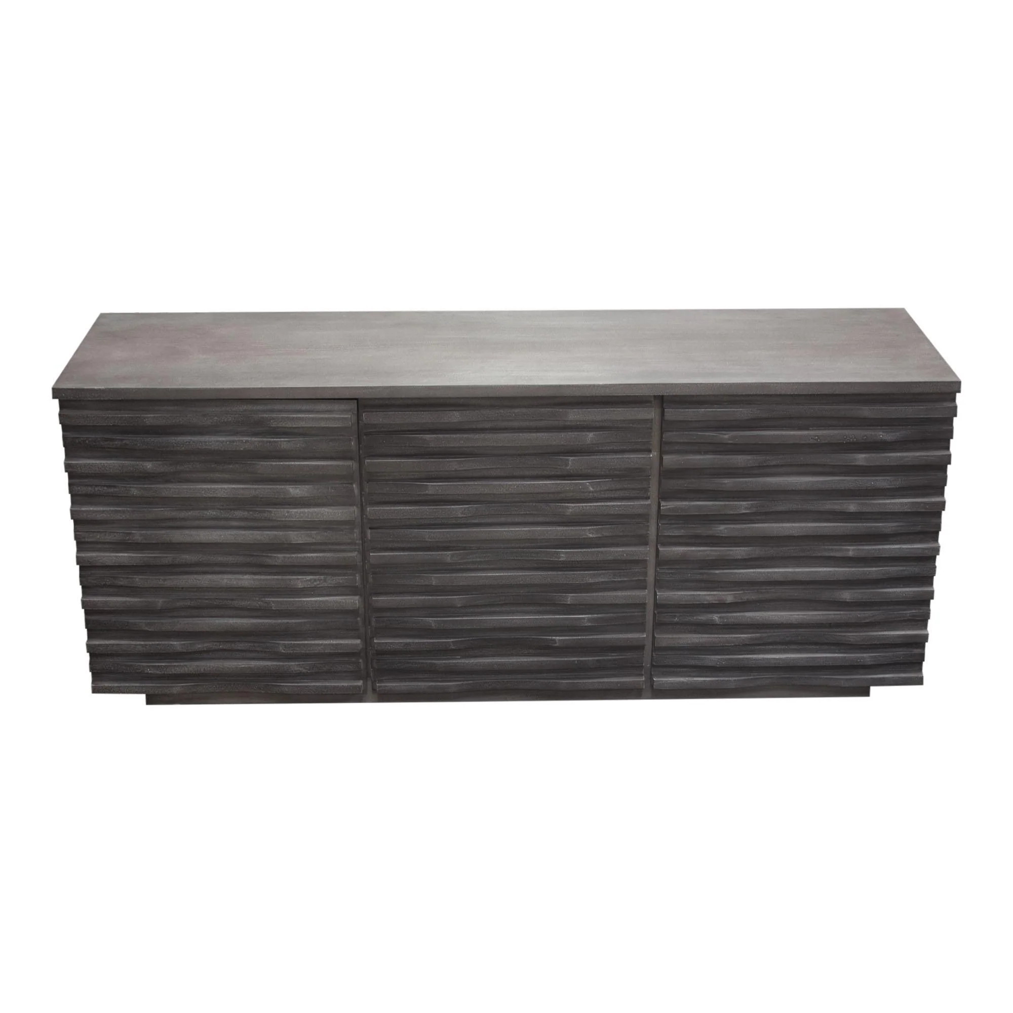 Bastille 69" 3-Door Solid Acacia Wood Sideboard in Smoke Grey Finish by Diamond Sofa - Image 4