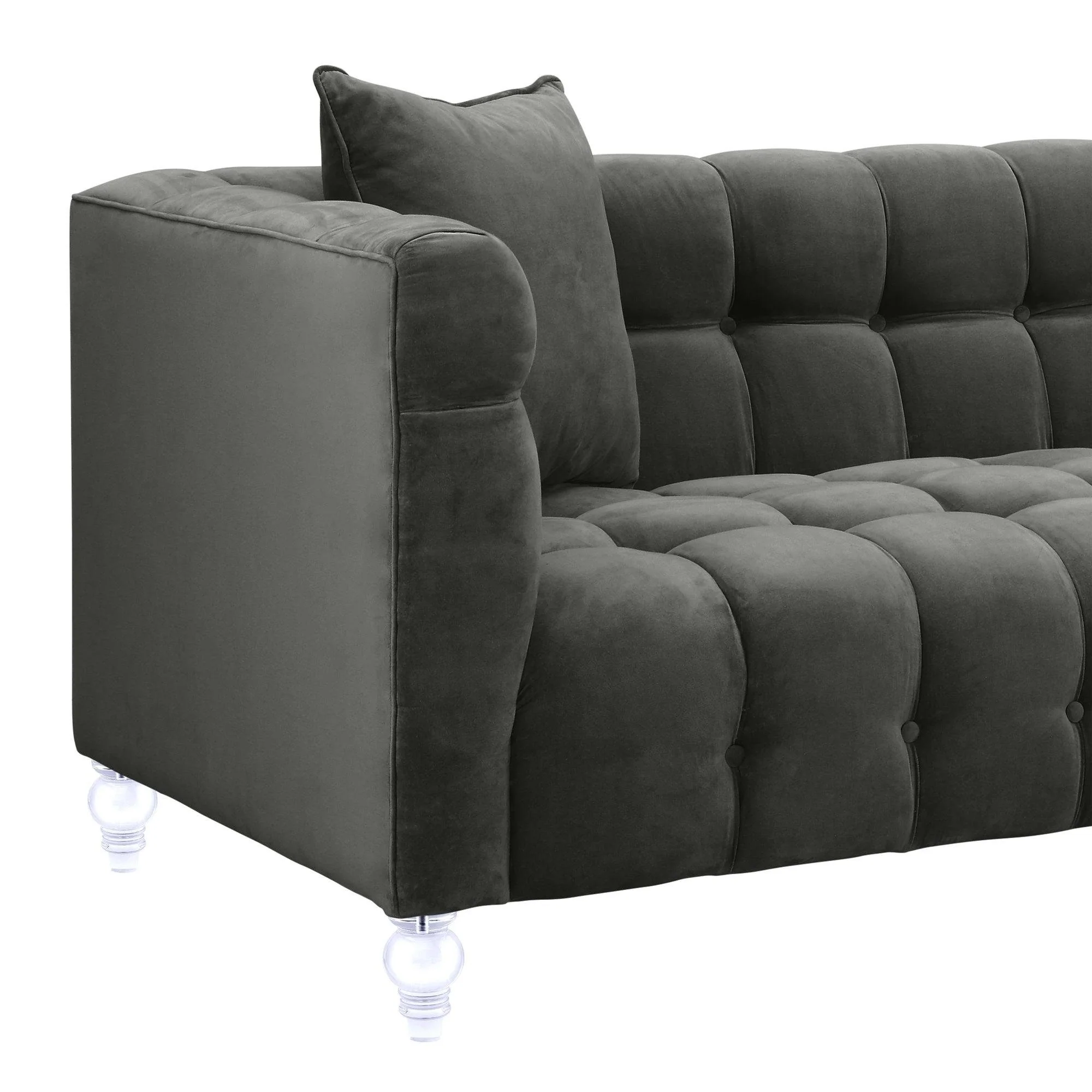 Bea Grey Velvet Sofa - Image 5