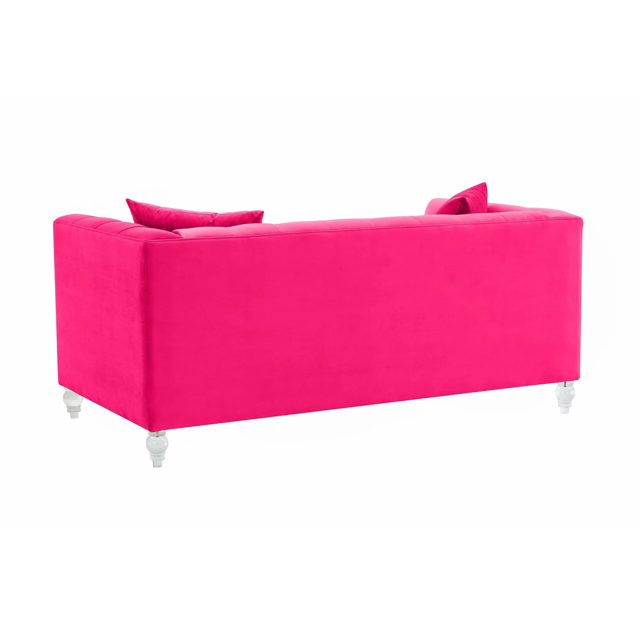 Bea Hot Pink Velvet Loveseat - Image 4