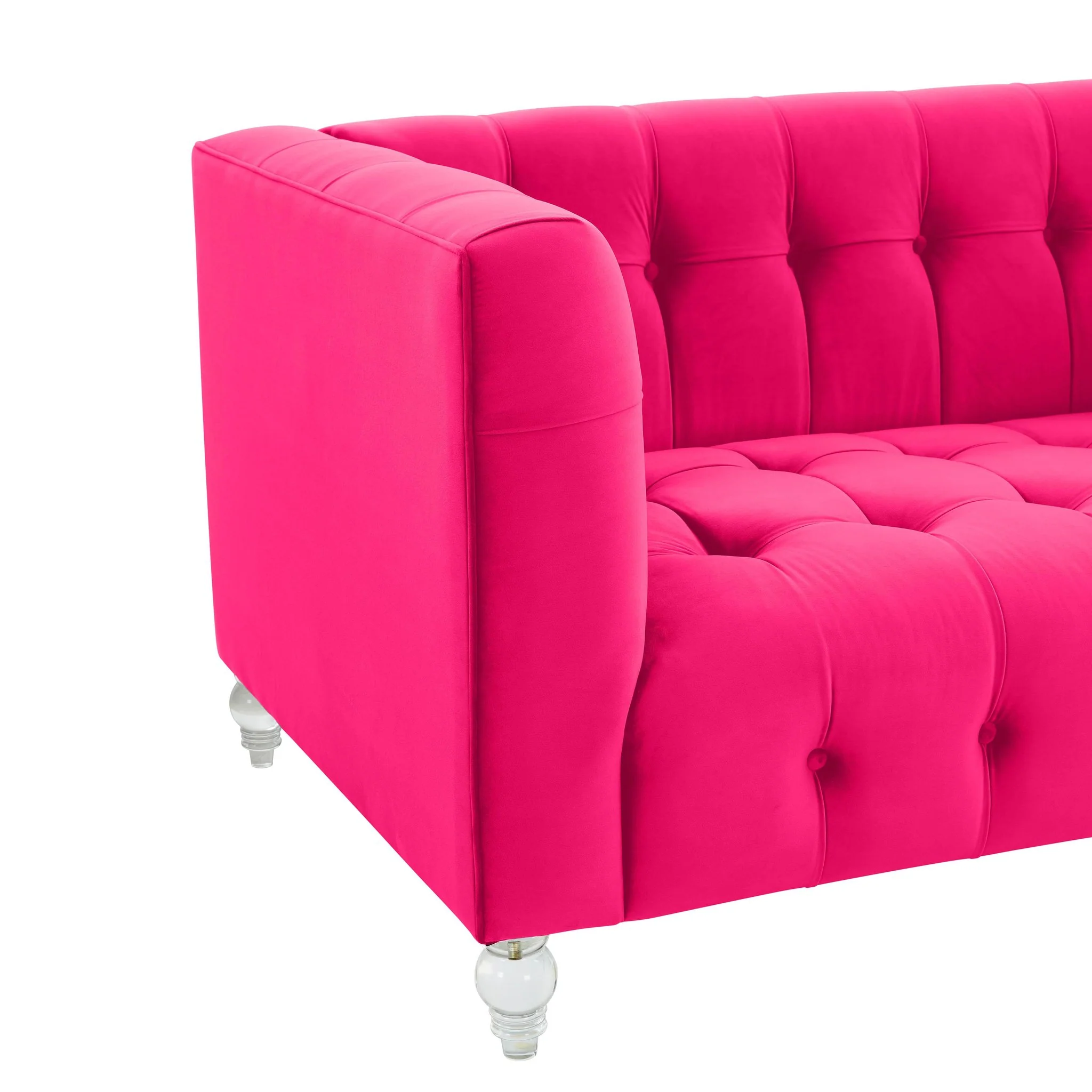 Bea Hot Pink Velvet Loveseat - Image 5