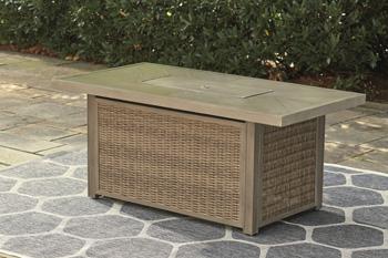 Beachcroft Beachcroft Fire Pit Table with Four Nuvella Swivel Lounge Chairs - Image 11