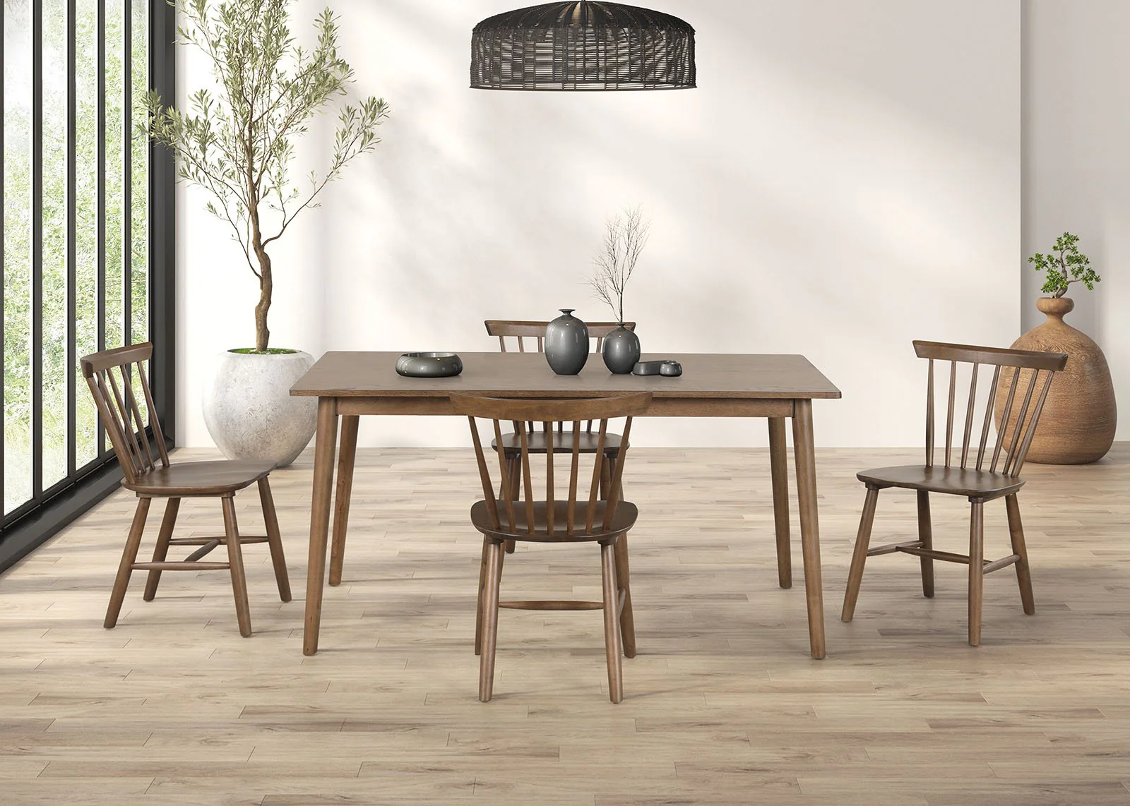 Beale 5 Pc. Dining Table Set, Walnut - Image 2
