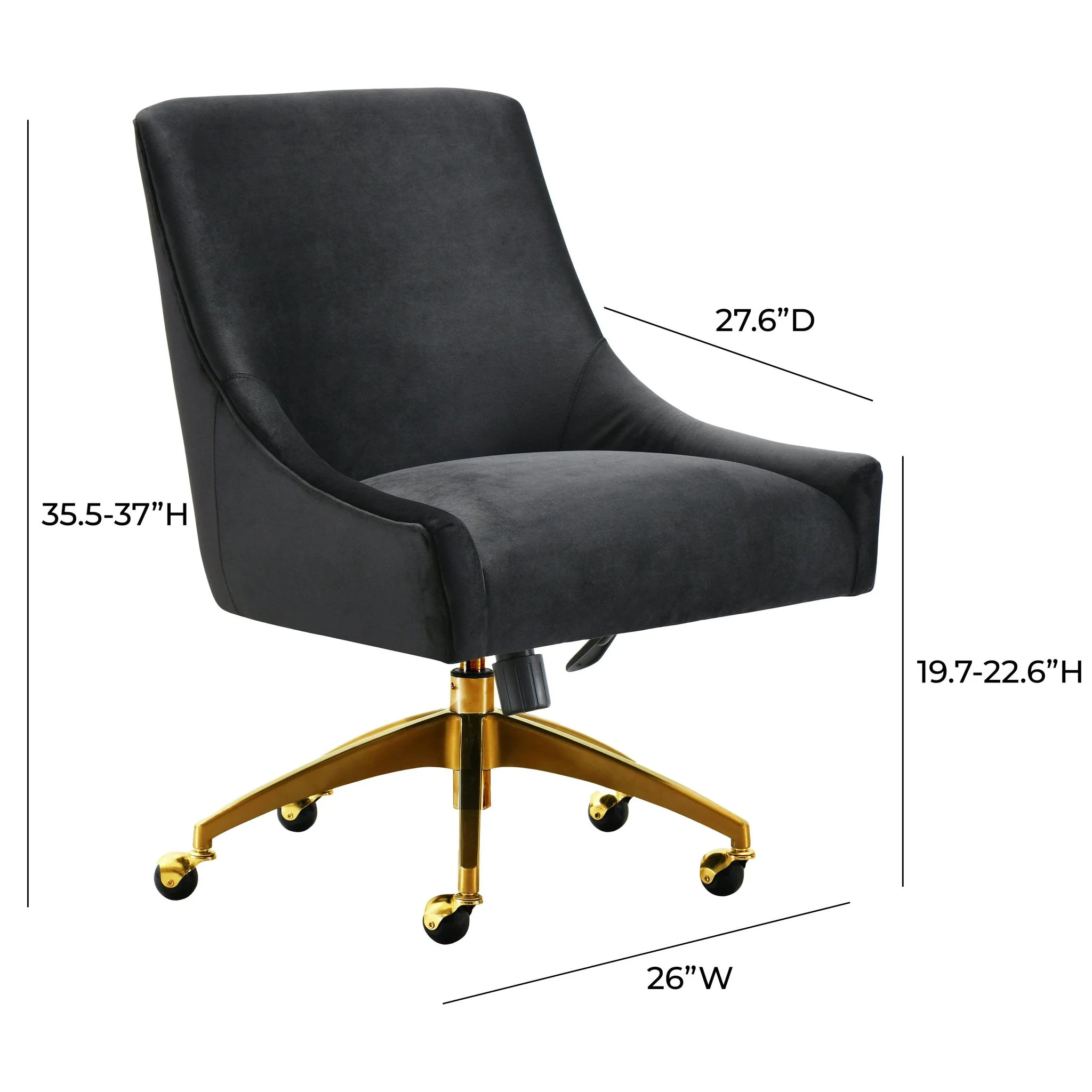 Beatrix Black Office Swivel Chair - Image 7